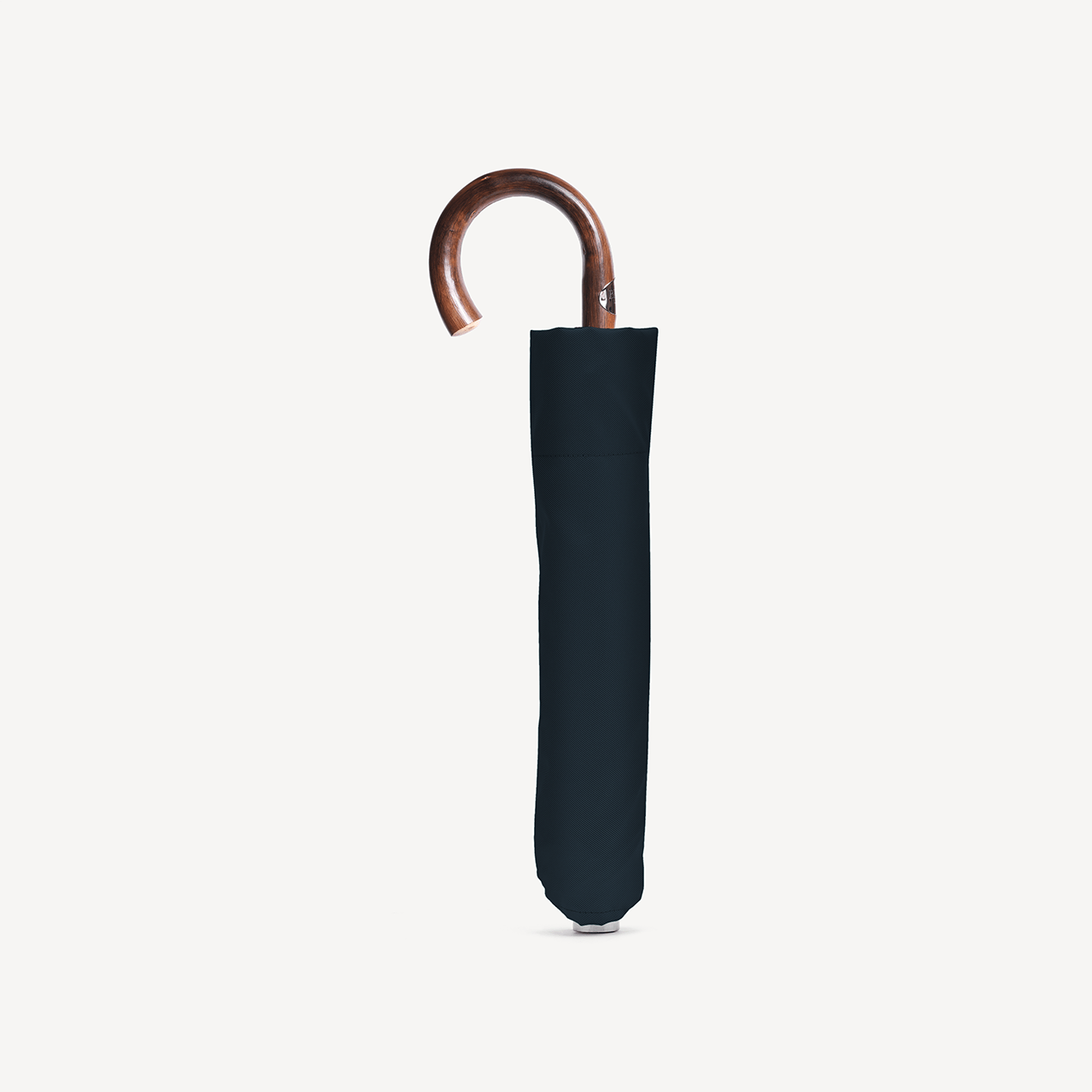 Collapsible Umbrella with Chestnut Handle - Navy - Swaine Group Ltd