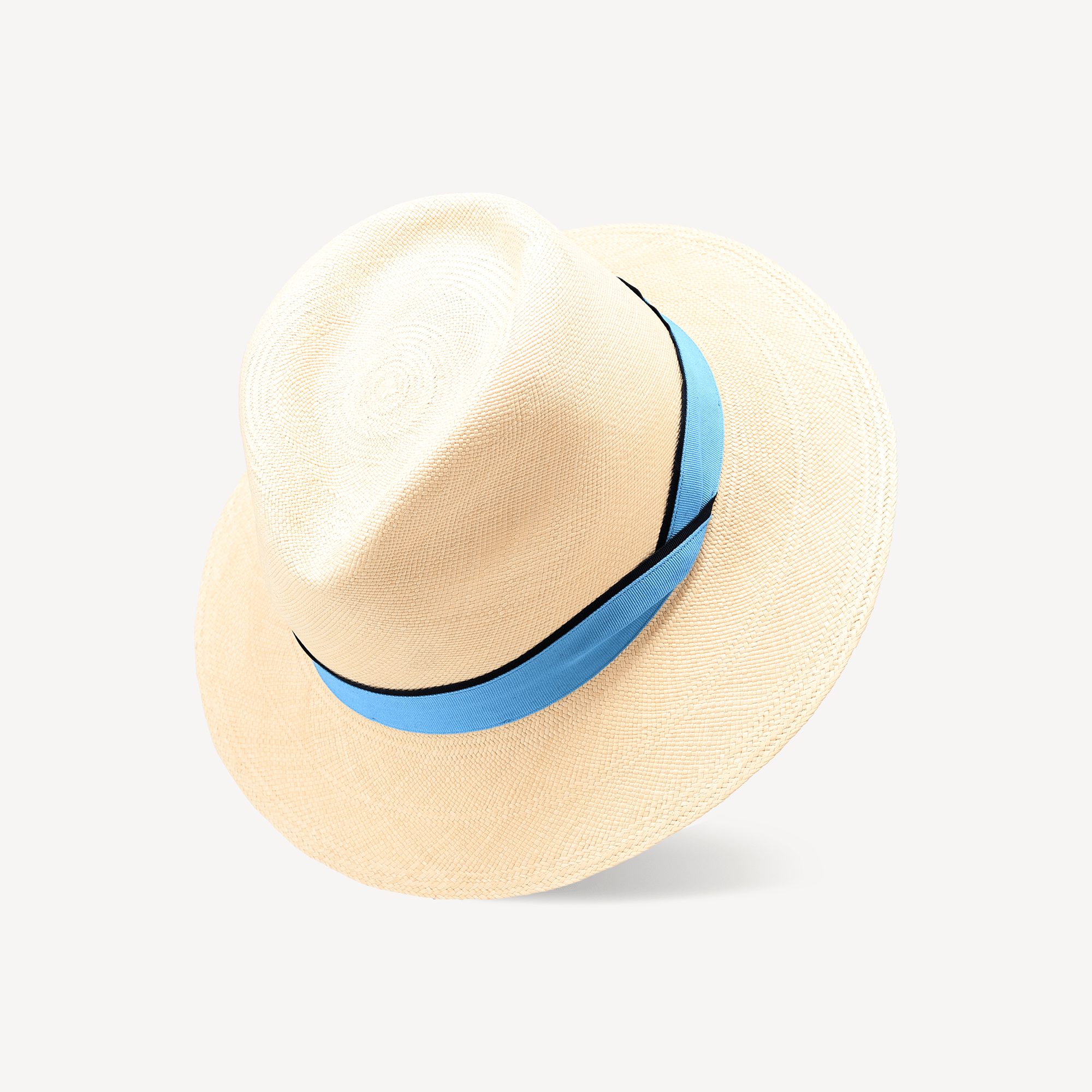 Toquilla Straw Teardrop Panama - Cornflower/Navy - Swaine Group Ltd