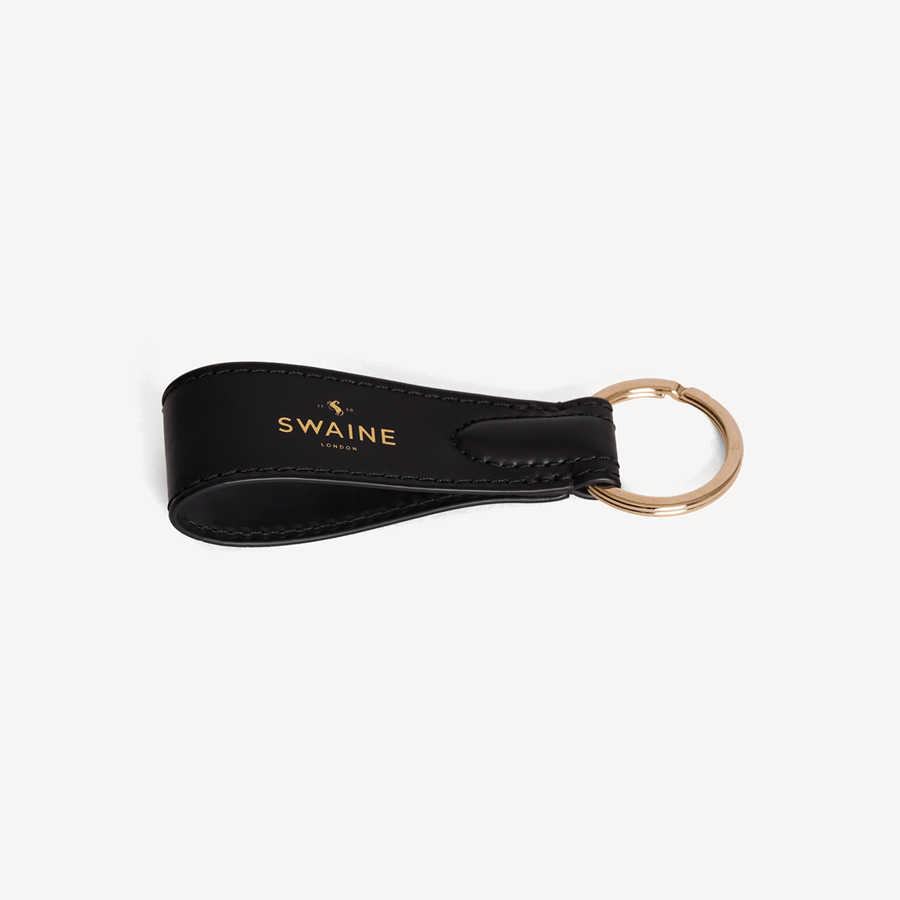 Swaine Keyring - Black with Gold Embossing - Swaine