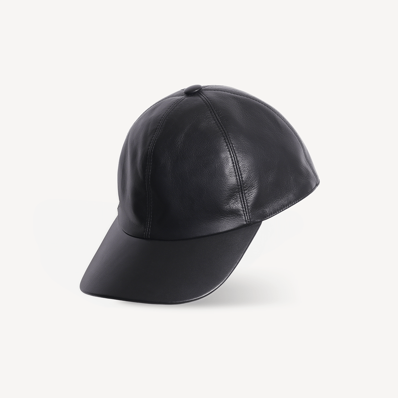 Baseball Cap - Black Leather - Swaine Group Ltd