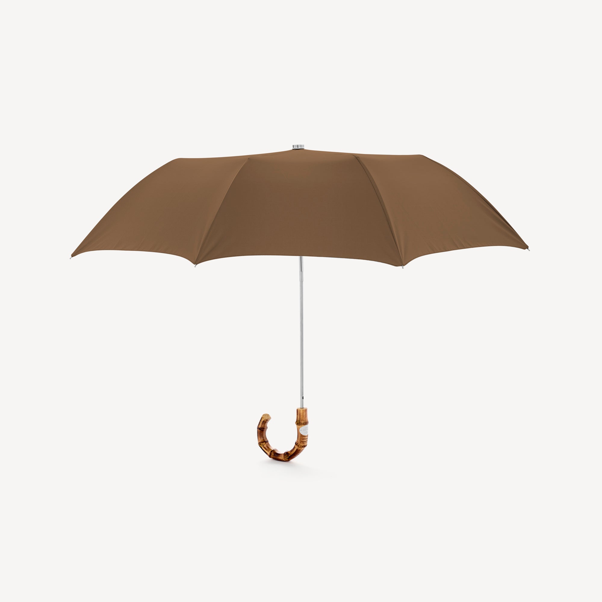 Collapsible Umbrella with Whangee Handle - Champagne - Swaine