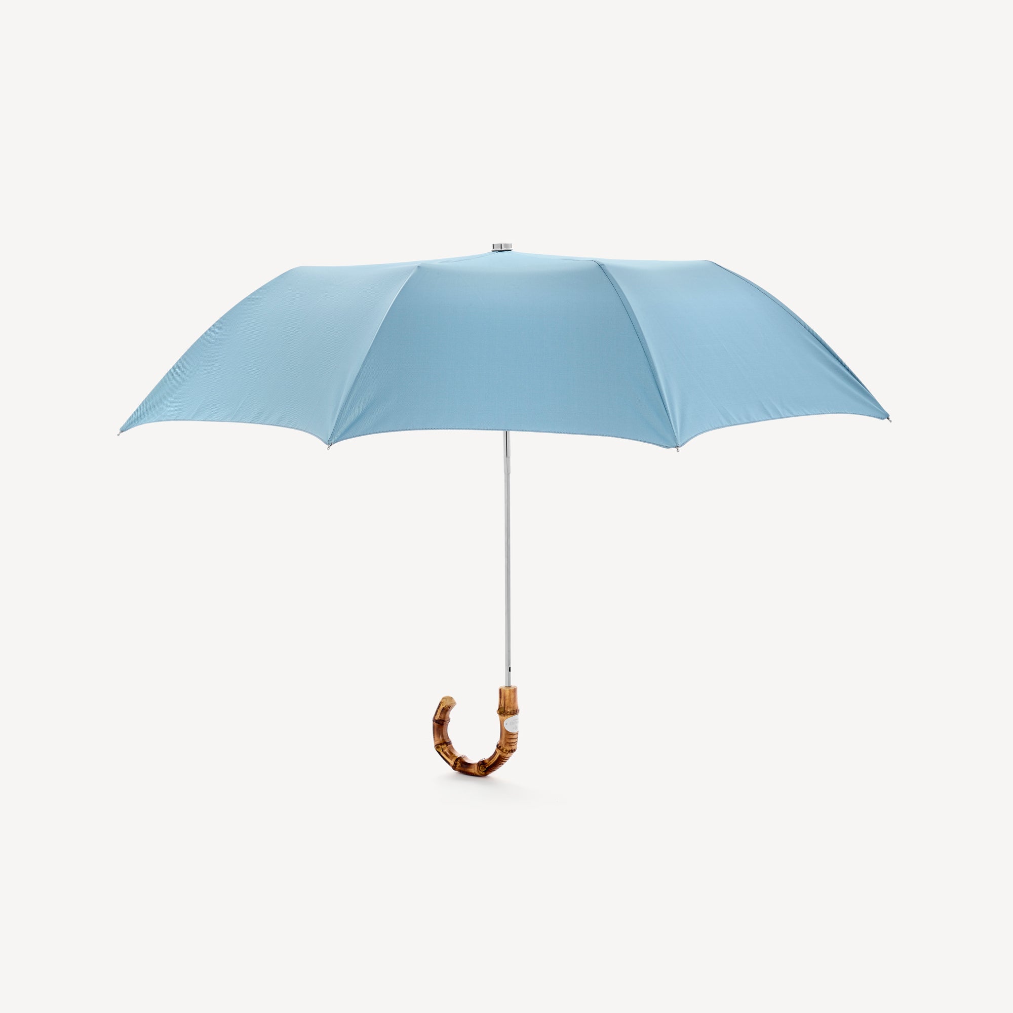 Collapsible Umbrella with Whangee Handle - Light Blue - Swaine