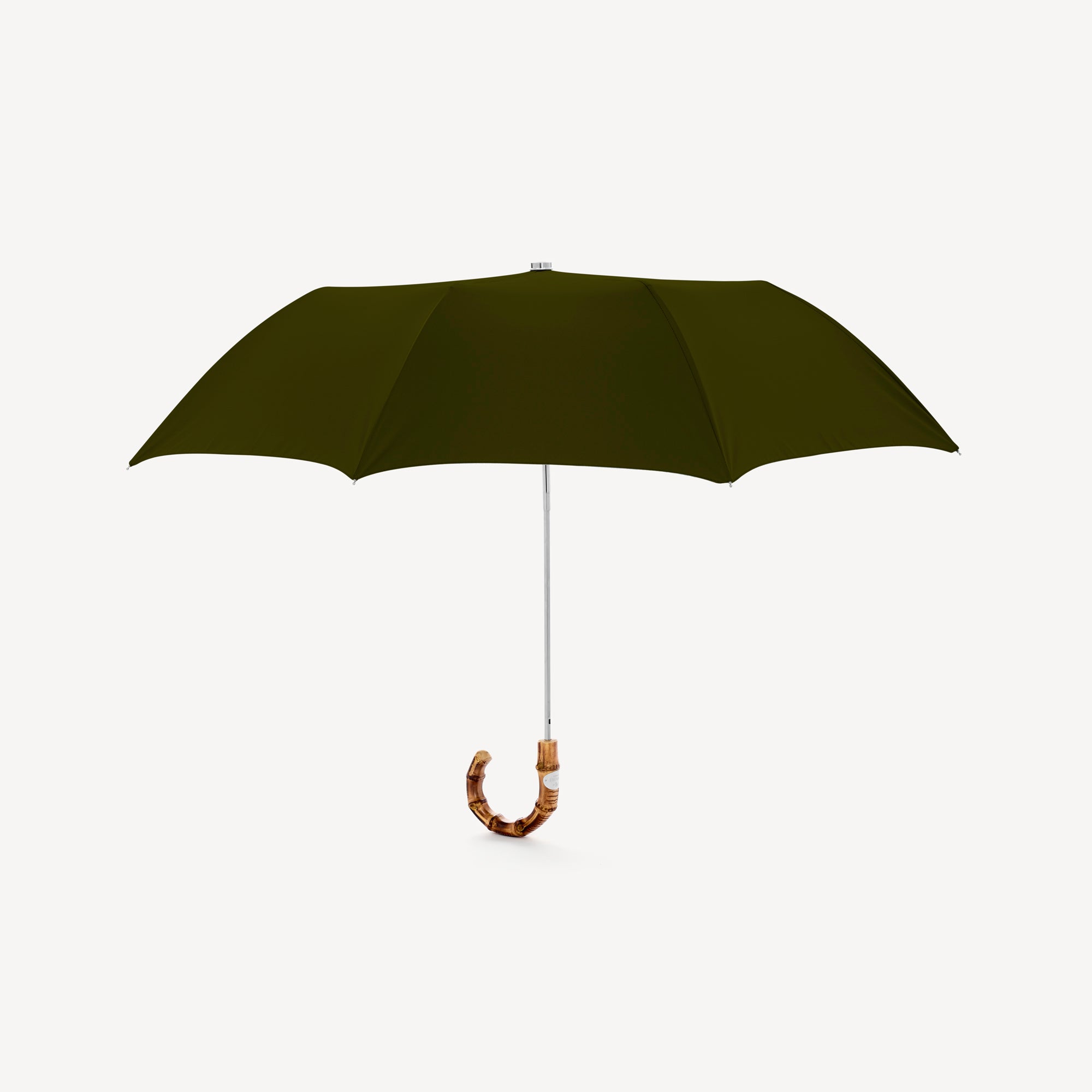 Collapsible Umbrella with Whangee Handle - Olive - Swaine