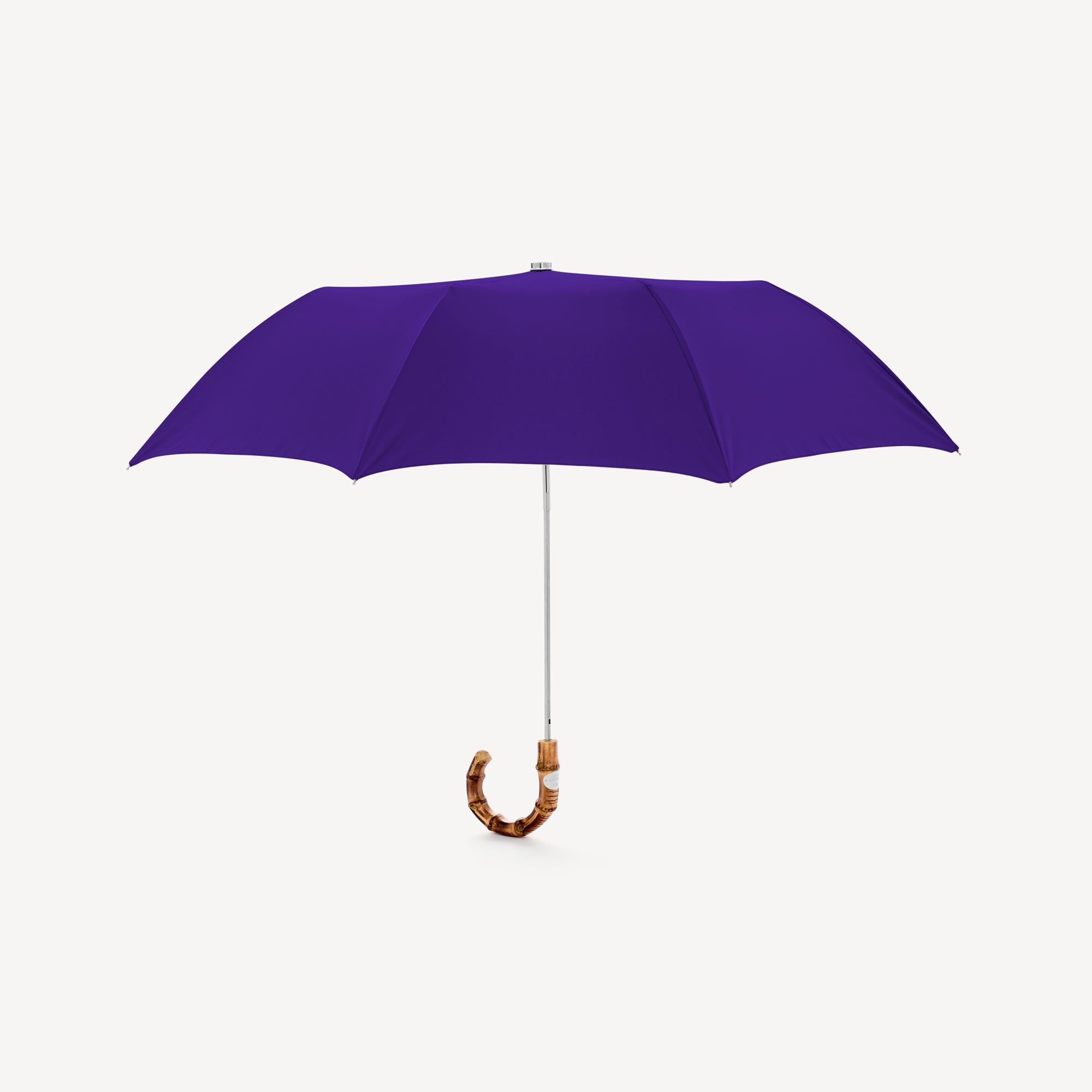Collapsible Umbrella with Whangee Handle - Purple - Swaine