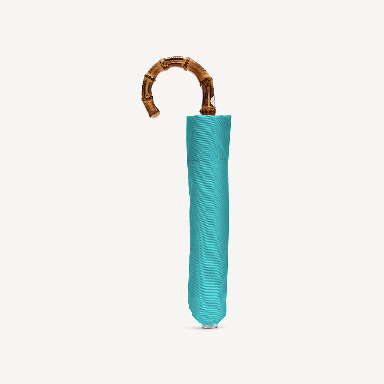 Collapsible Umbrella with Whangee Handle - Aqua - Swaine