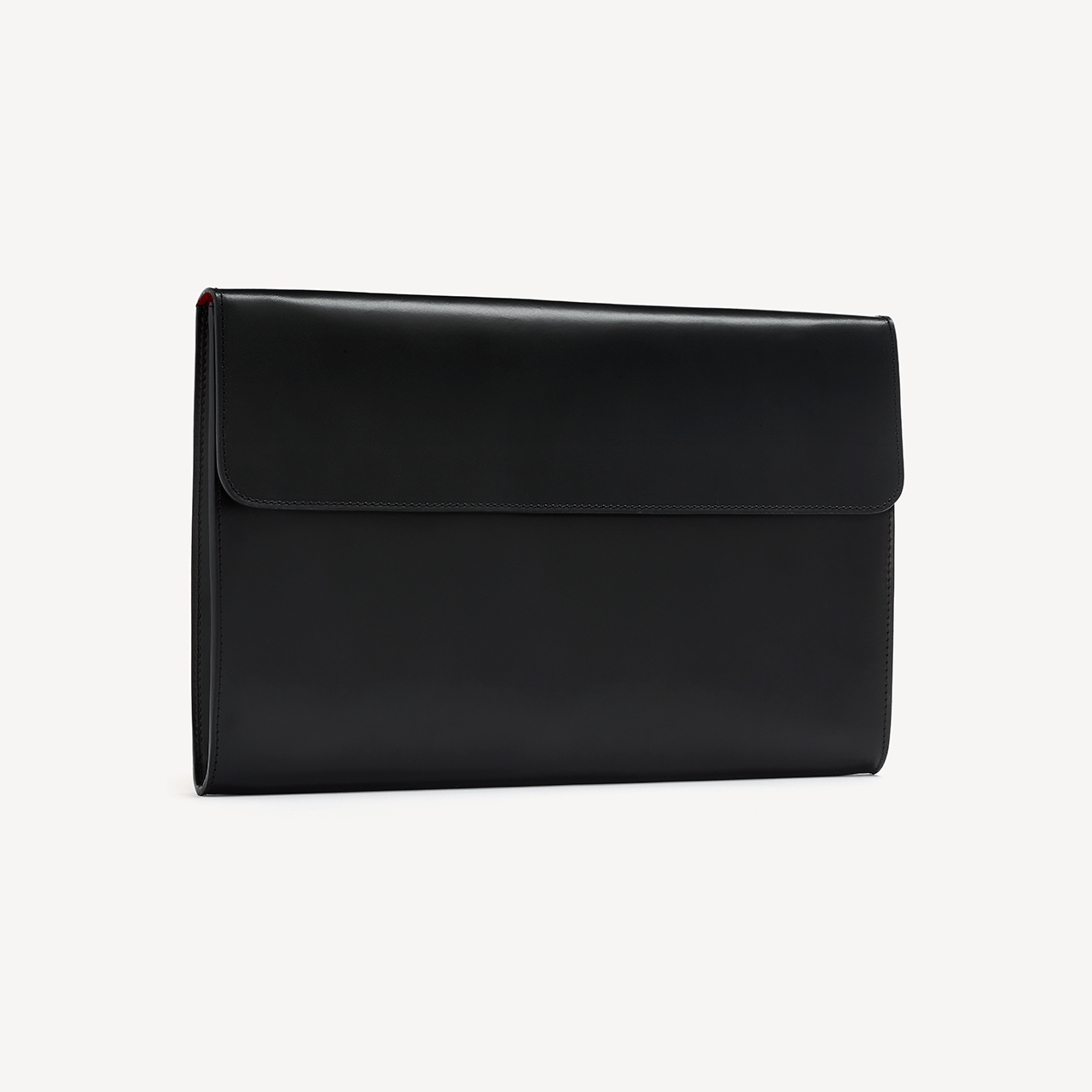 Eton Document Holder - Black with Red suede lining - Swaine