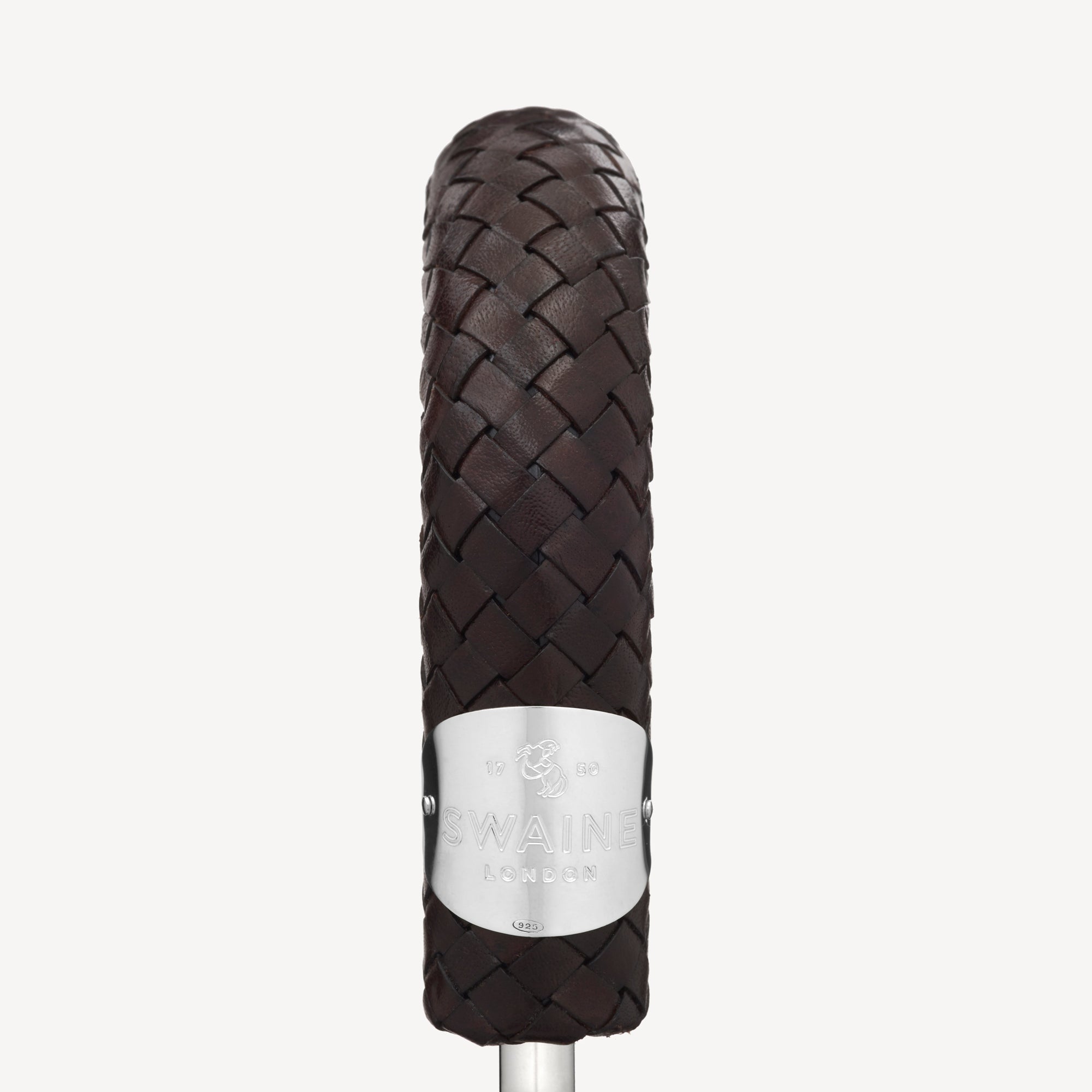 Collapsible Umbrella with Braided Leather Handle