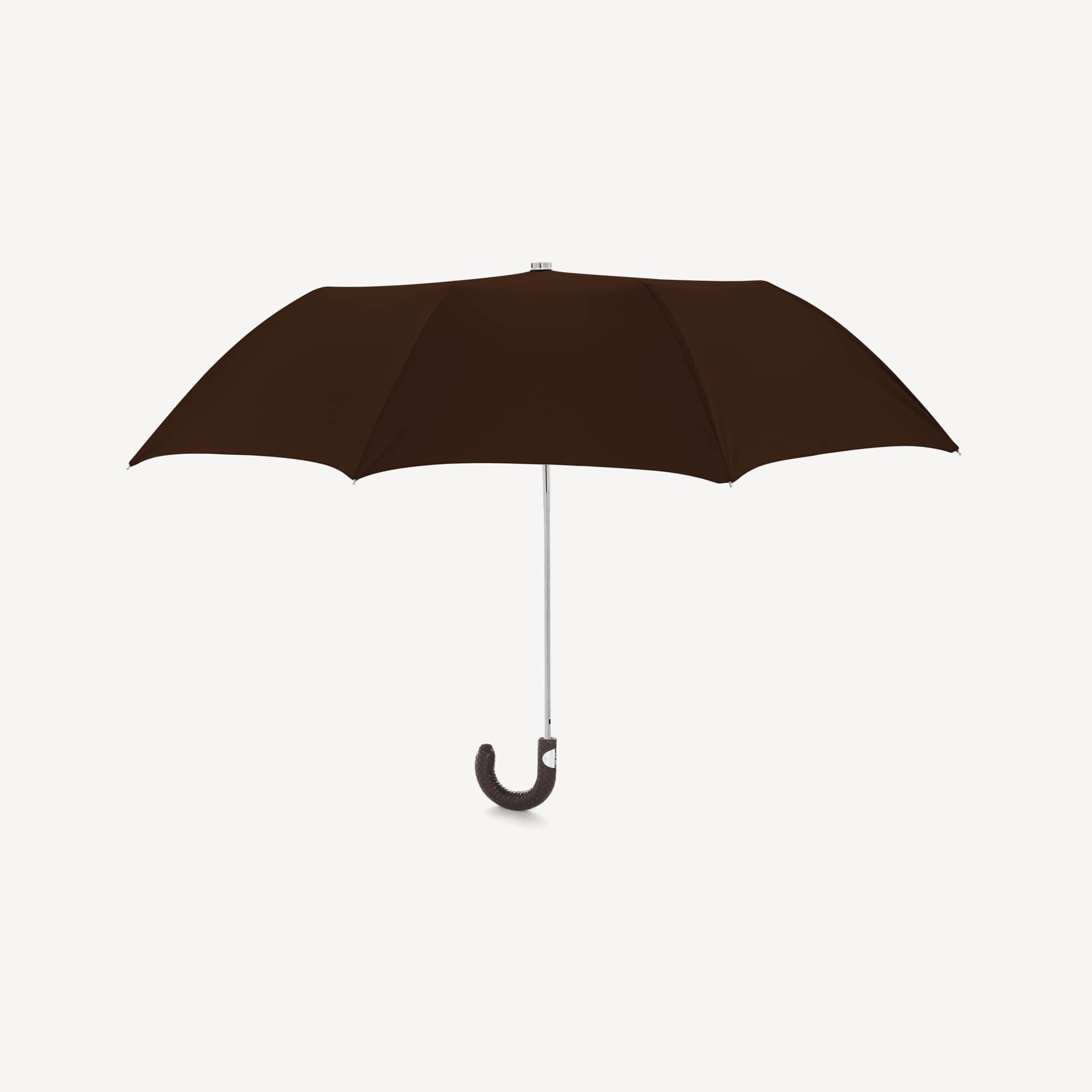 Collapsible Umbrella with Braided Leather Handle
