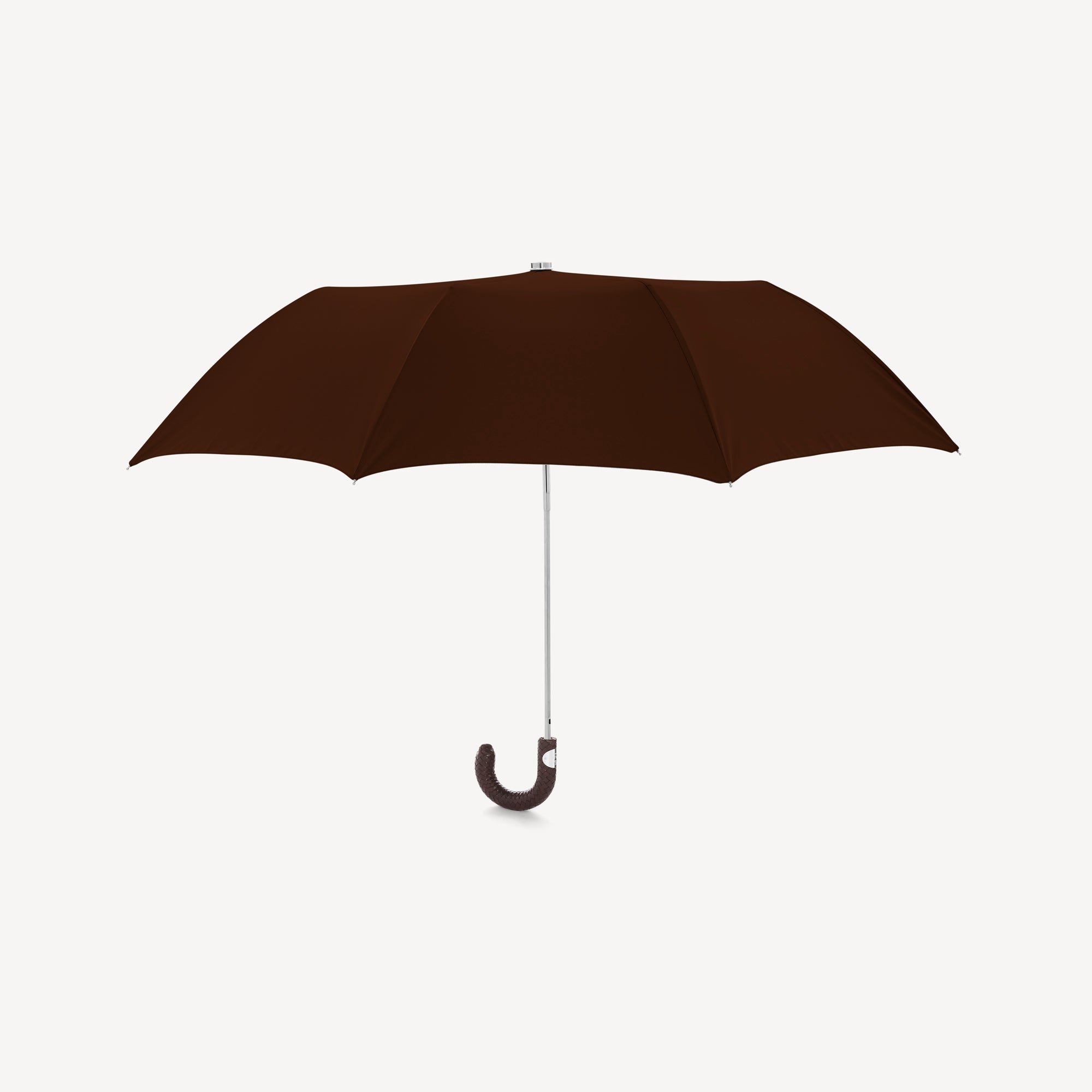 Collapsible Umbrella with Braided Leather Handle