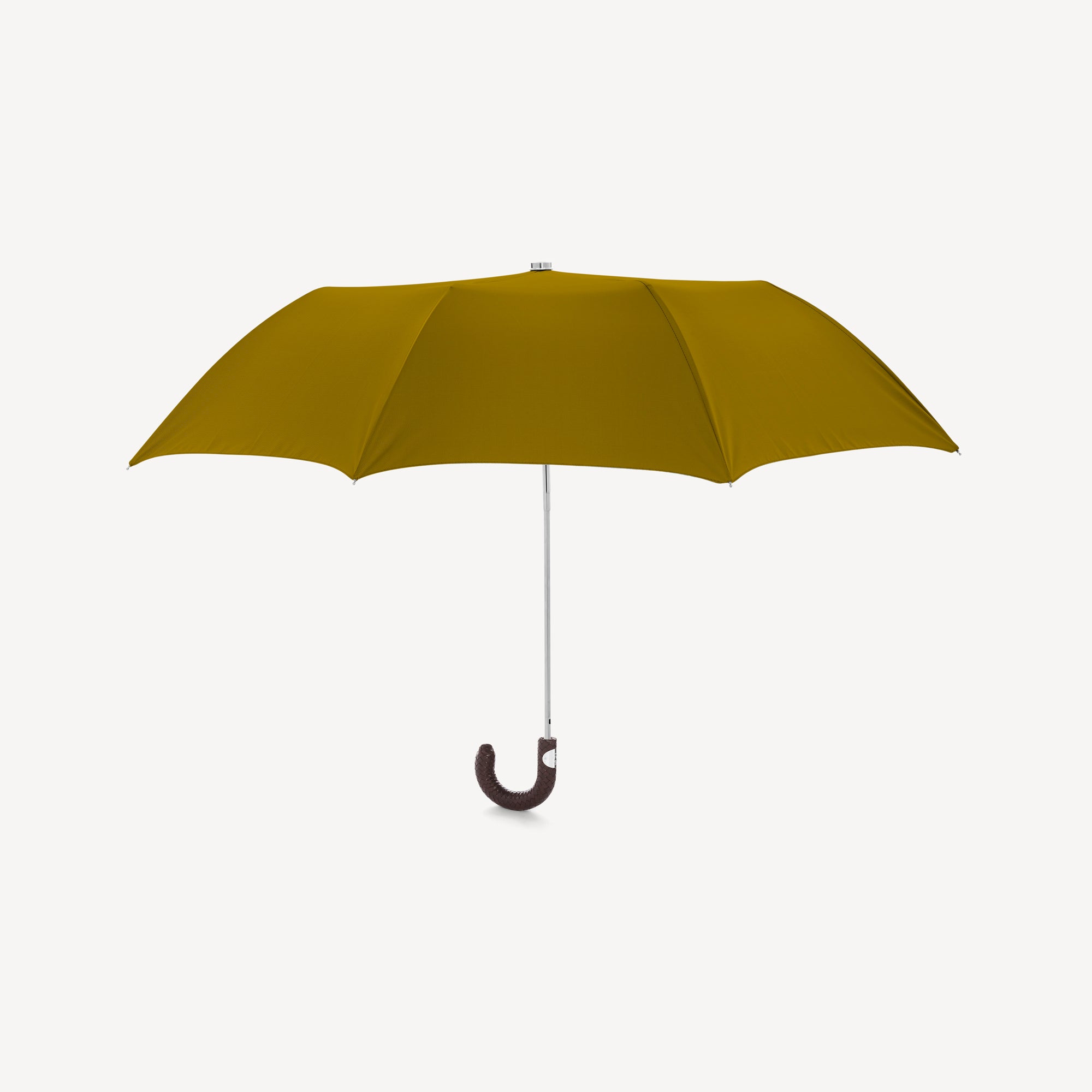 Collapsible Umbrella with Braided Leather Handle