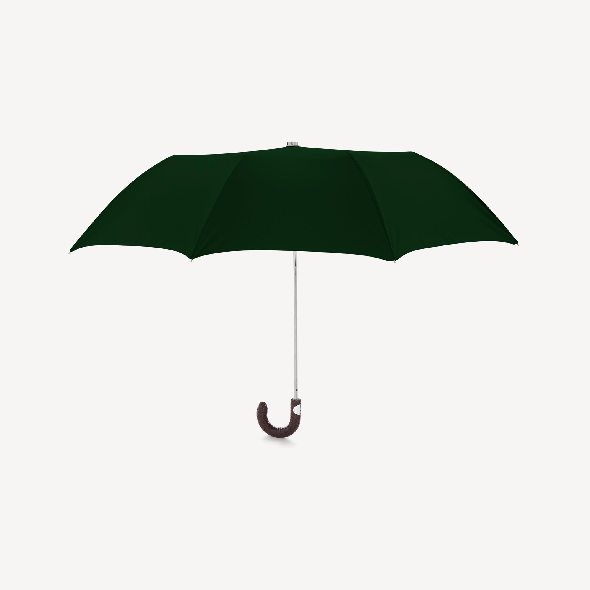 Collapsible Umbrella with Braided Leather Handle