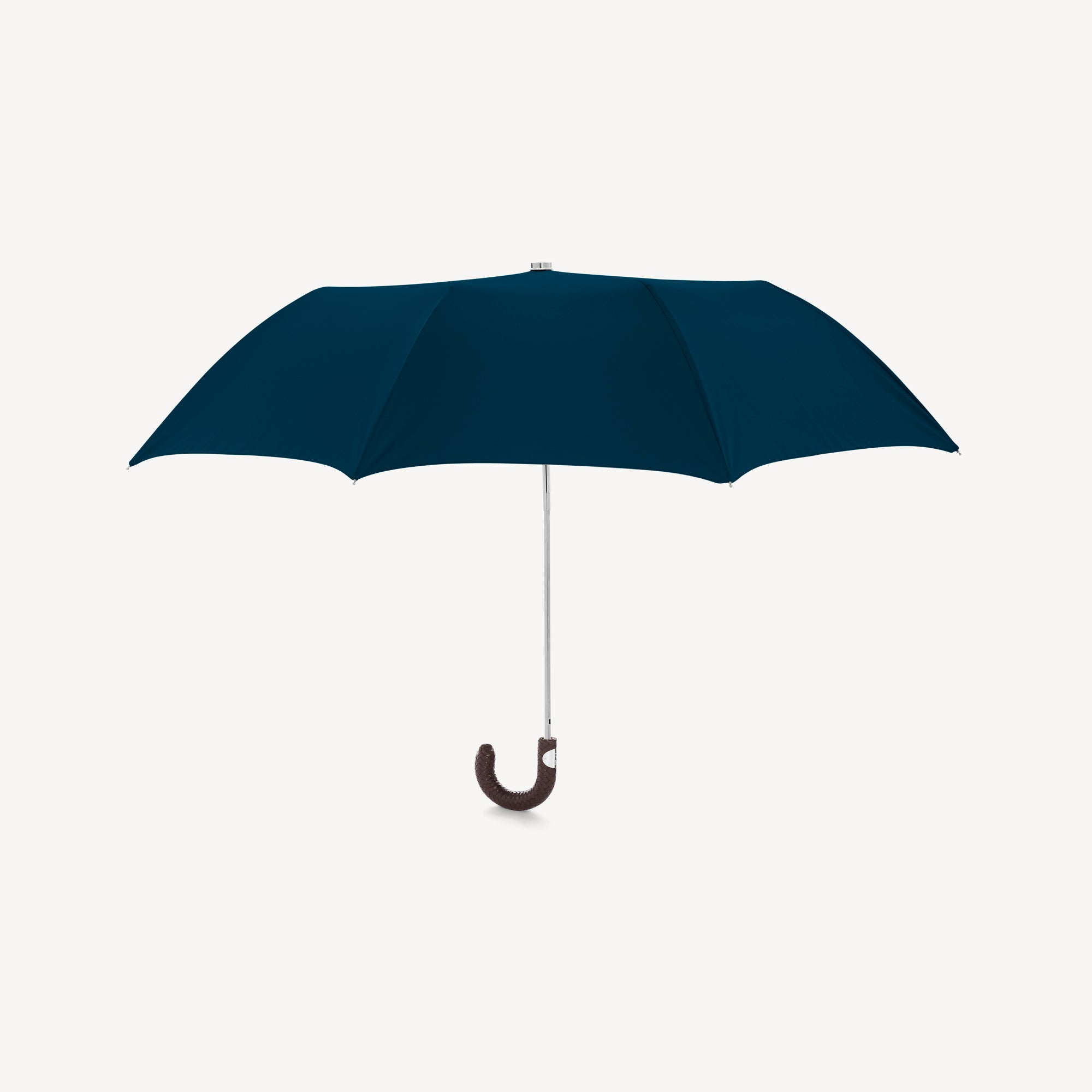 Collapsible Umbrella with Braided Leather Handle