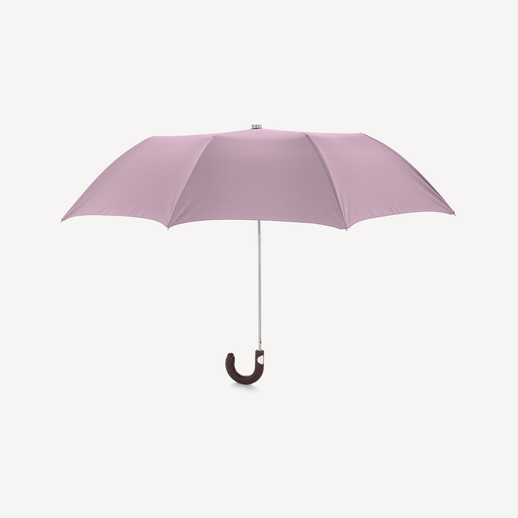Collapsible Umbrella with Braided Leather Handle