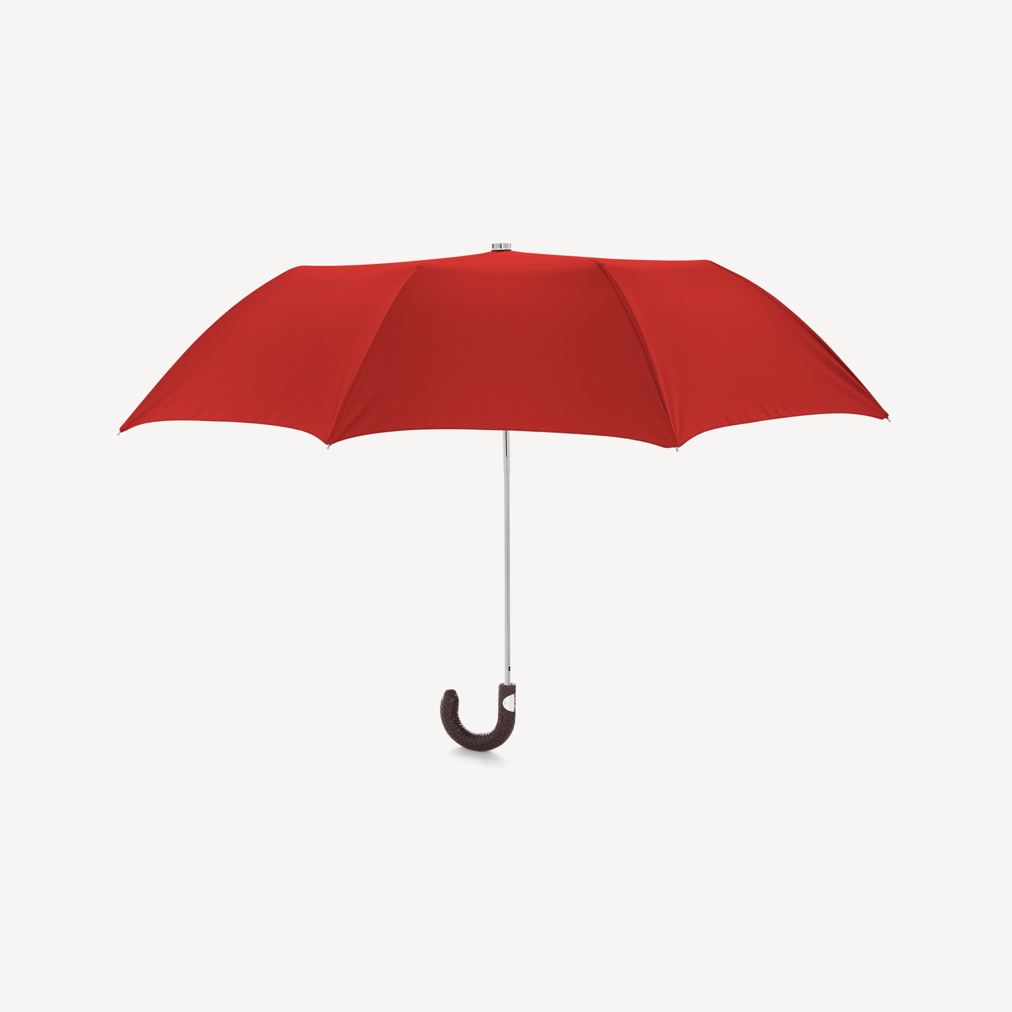 Collapsible Umbrella with Braided Leather Handle