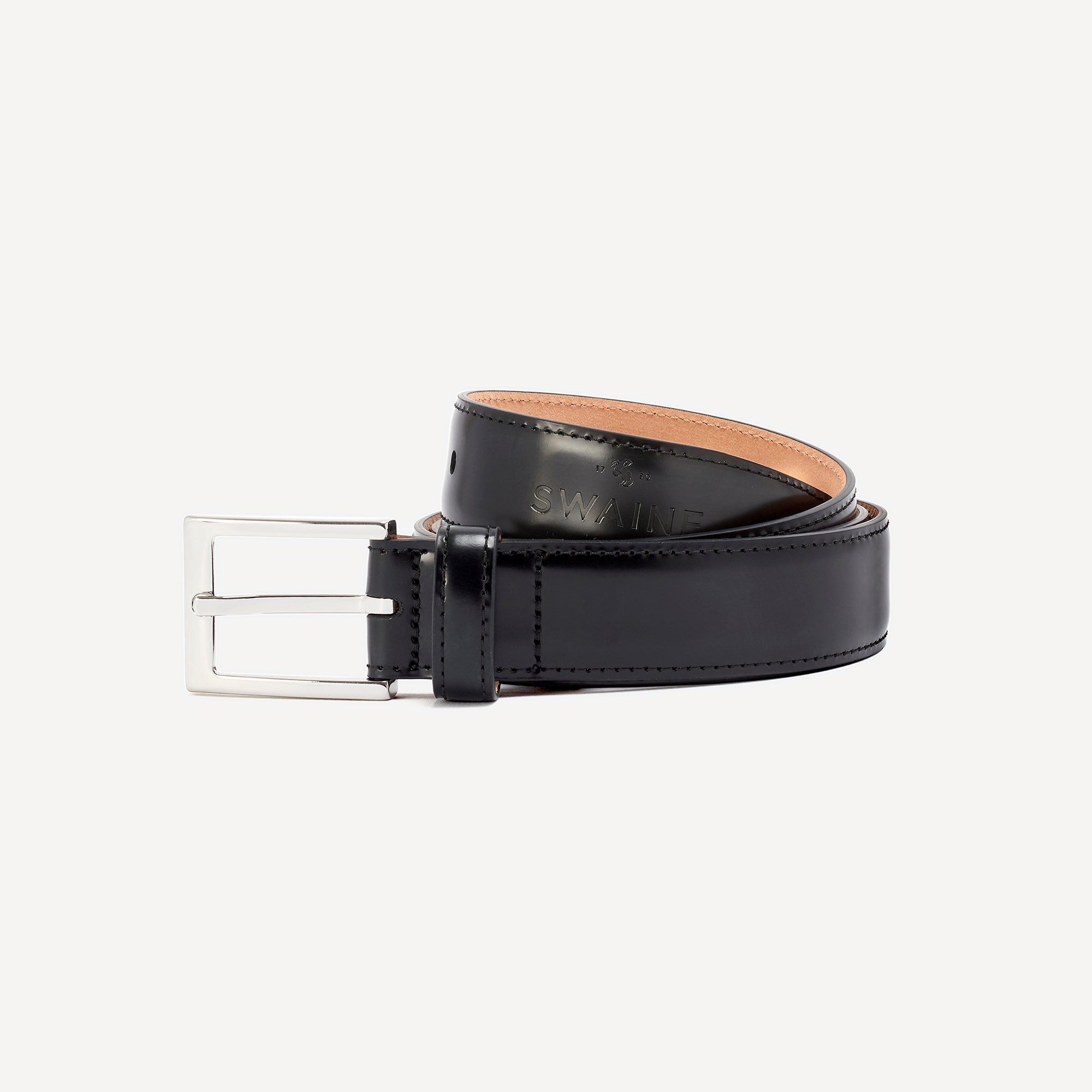 Men's Leather Belt - Black - Swaine