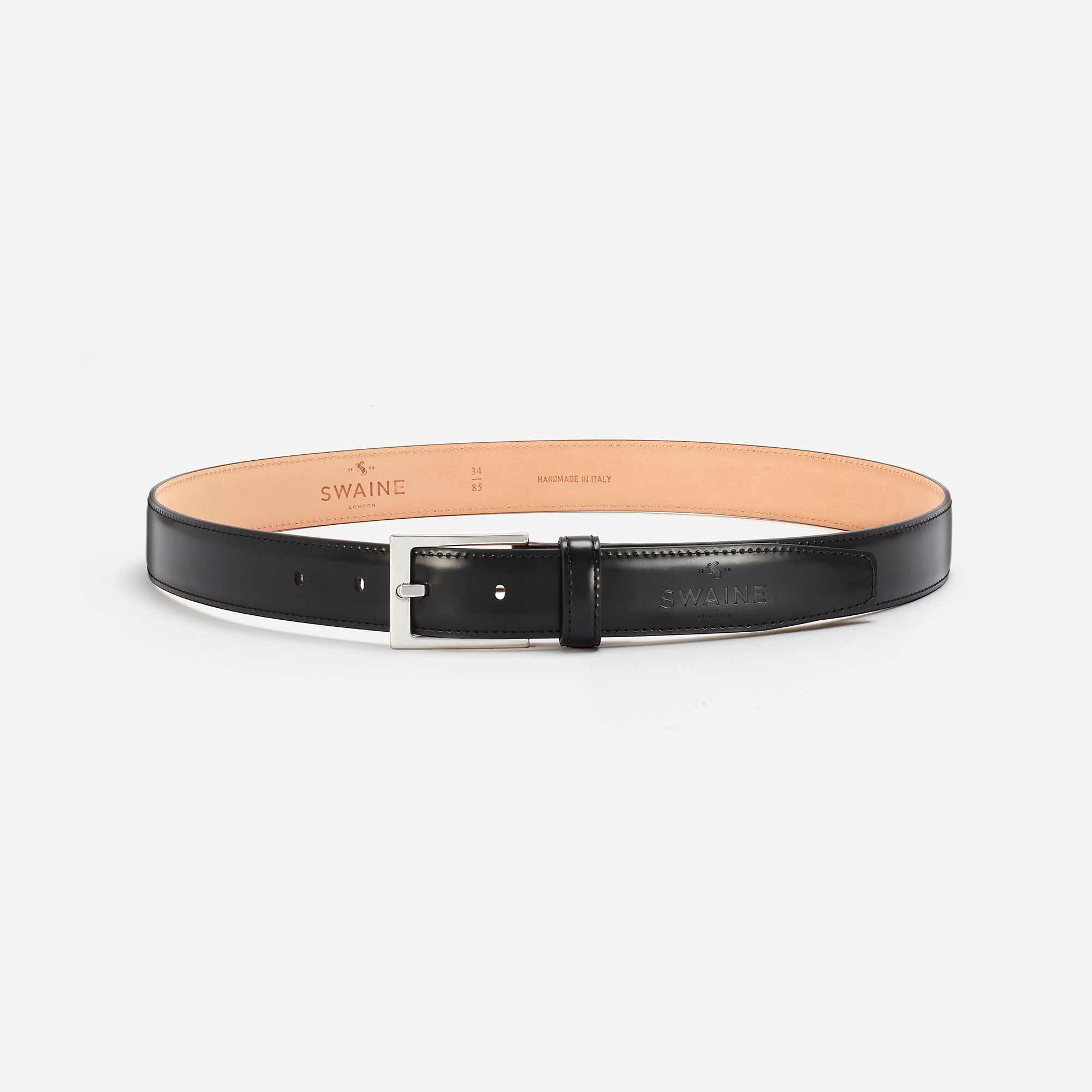 Men's Leather Belt - Black - Swaine