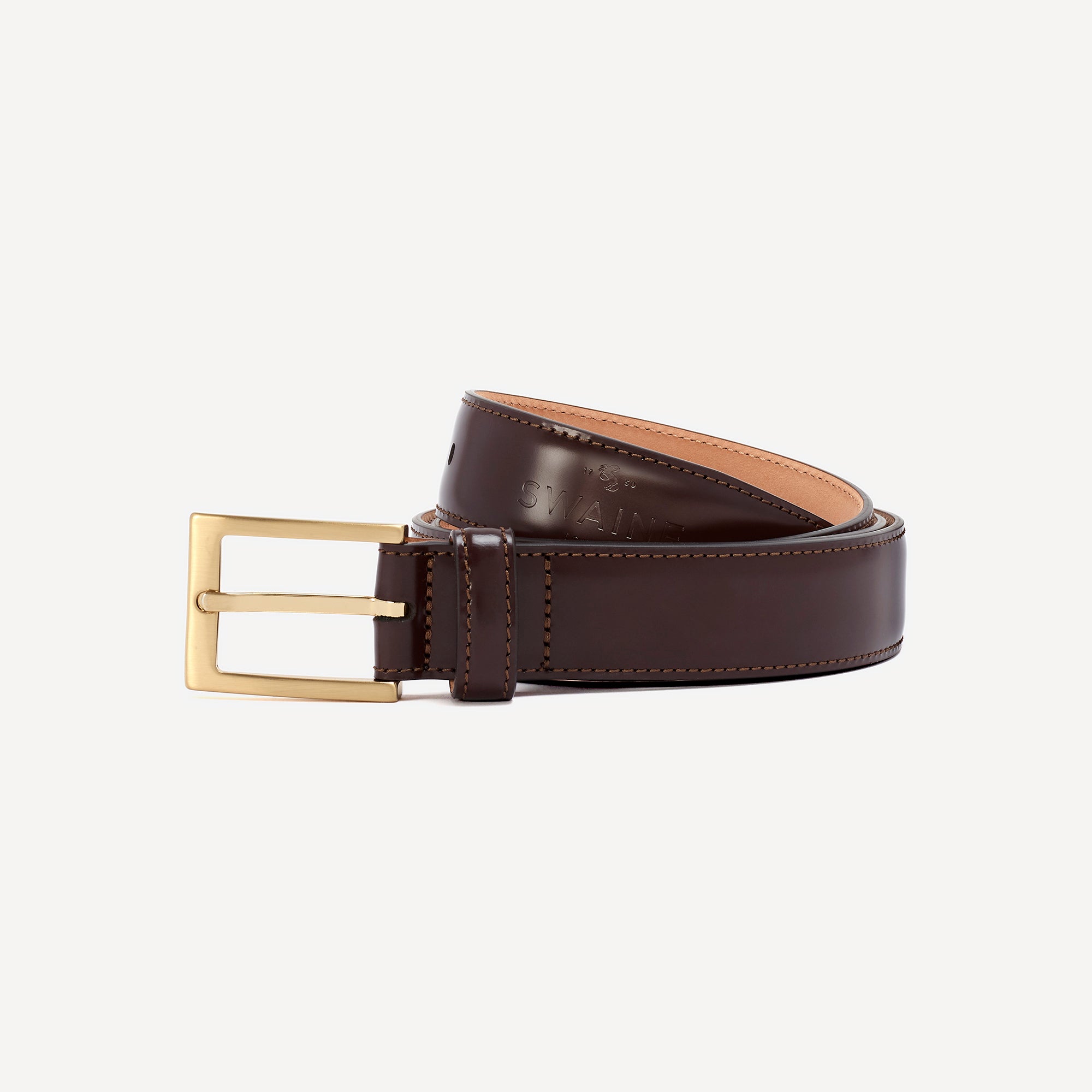 Men's Leather Belt - Brown - Swaine