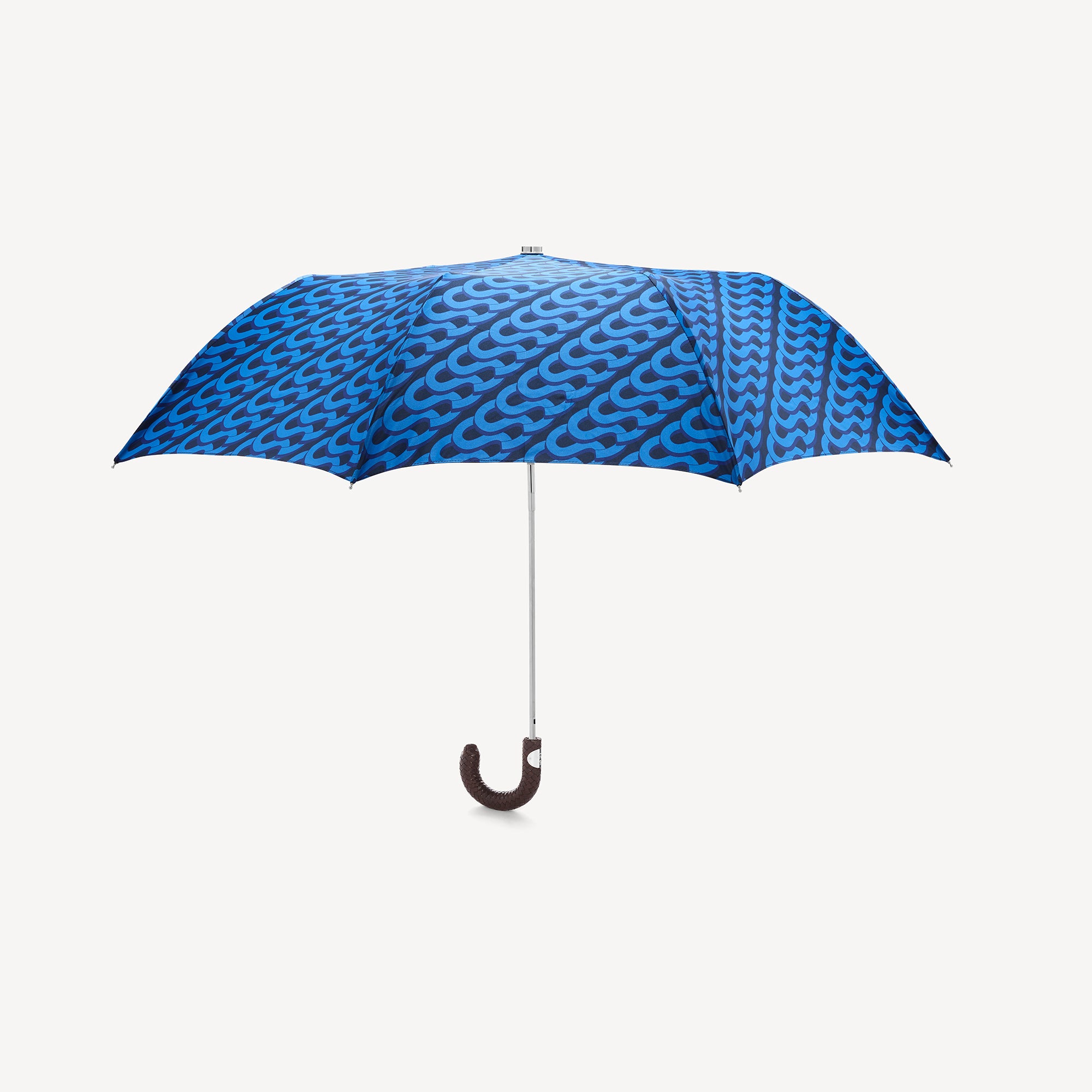 Collapsible Umbrella Braided Handle Monogram Print