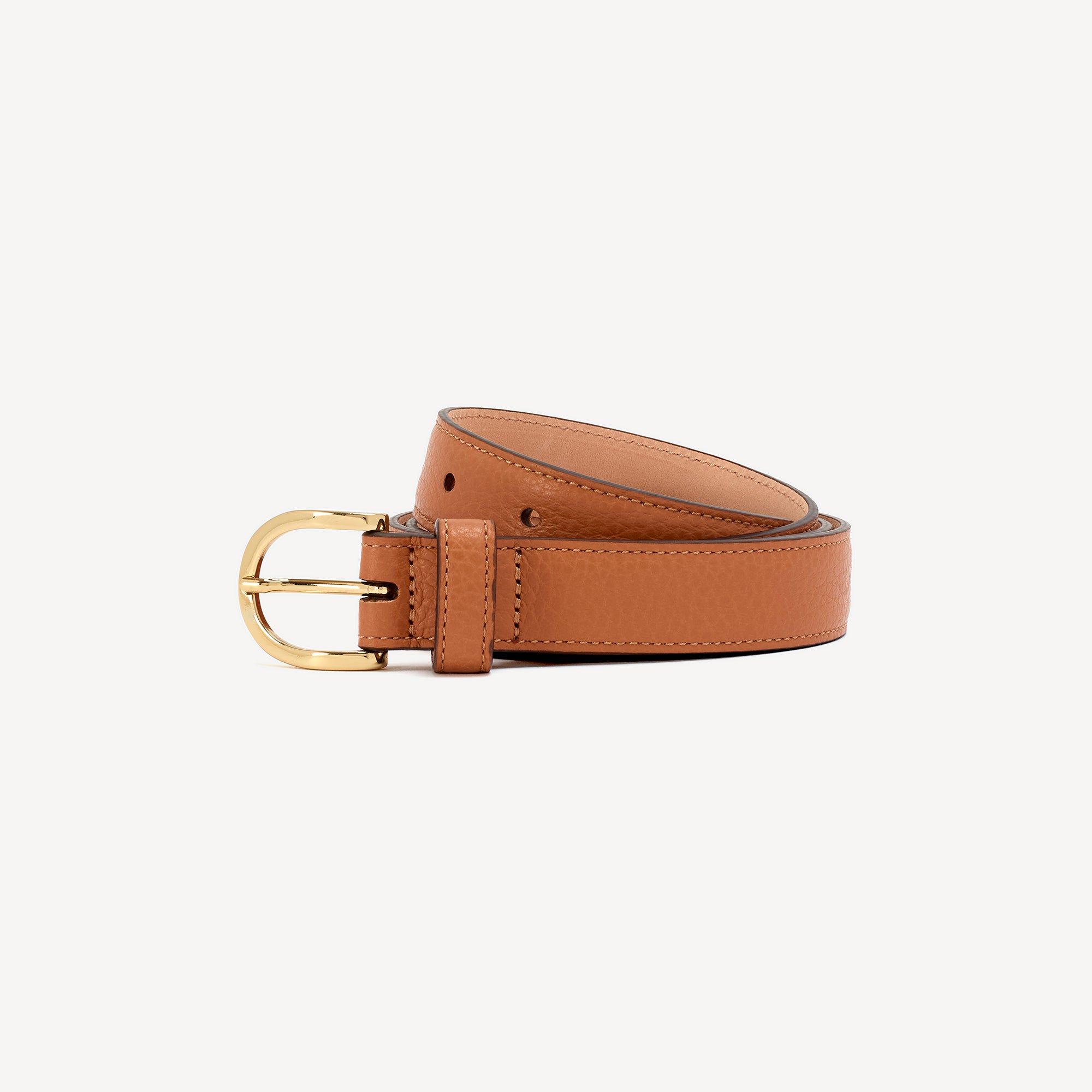 Women's Belt with Round Buckle - Tobacco - Swaine