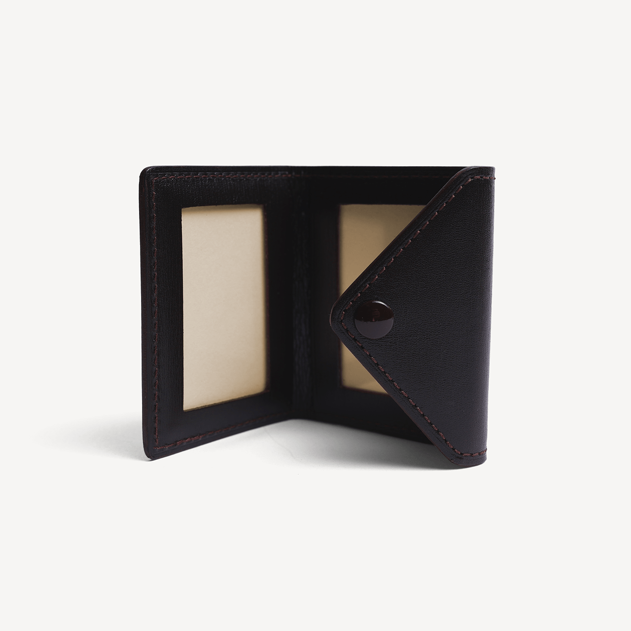 2 Photo Frame with Snap Button Closure - Dark Brown - Swaine Group Ltd