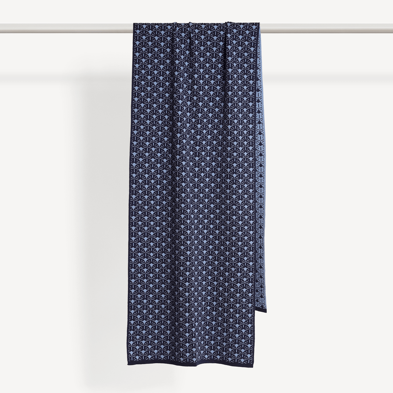 Biella Jacquard Scarf - Navy and Blue - Swaine