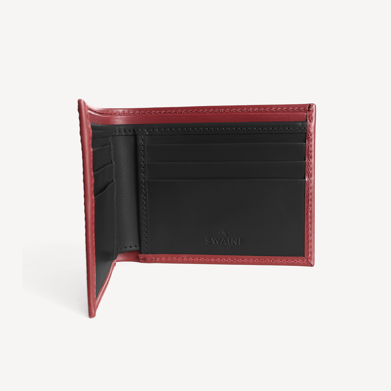 Bridle Billfold Wallet - Oxblood & Black - Swaine Group Ltd