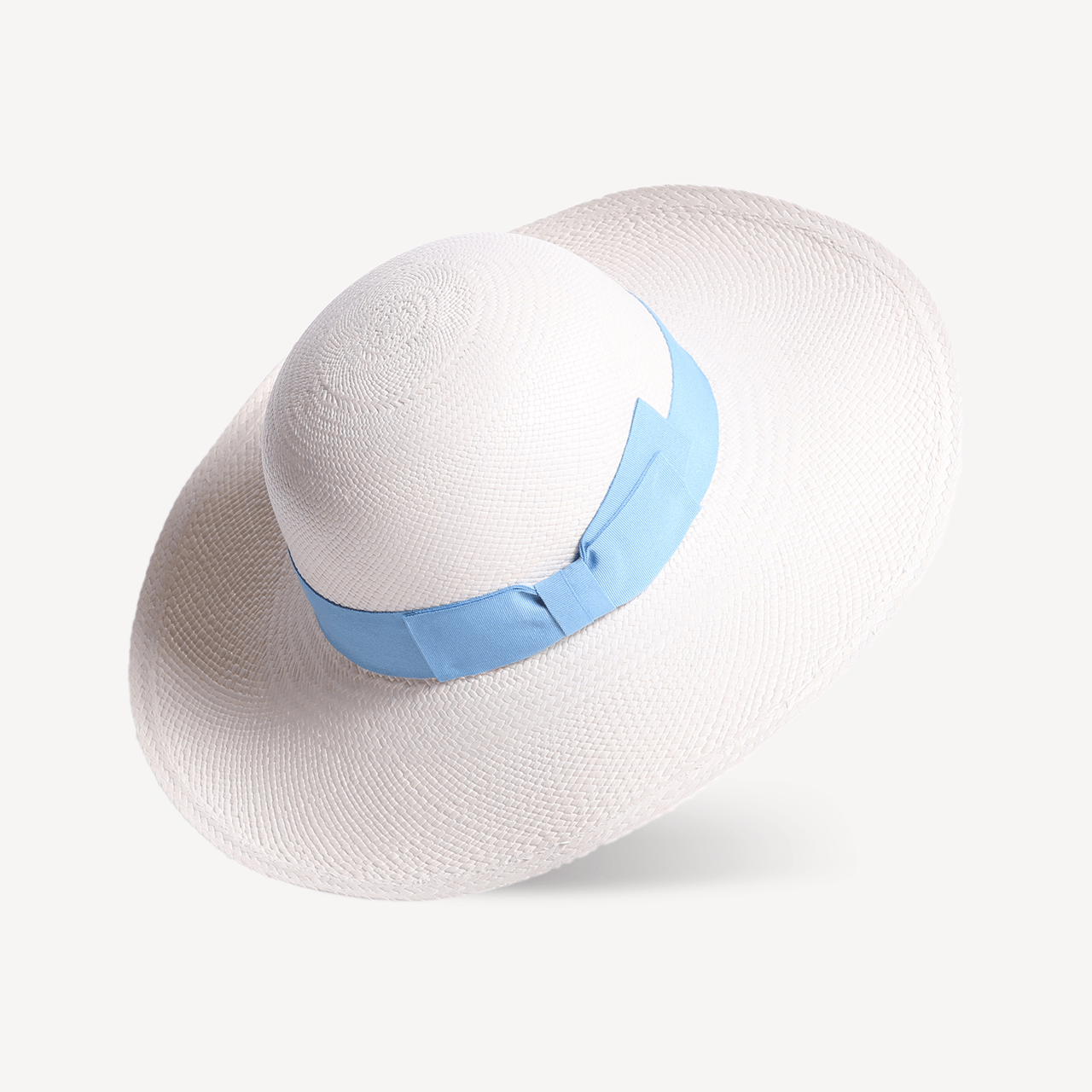 Brisa Panama Toquilla Straw - White with Light Blue Band - Swaine Group Ltd