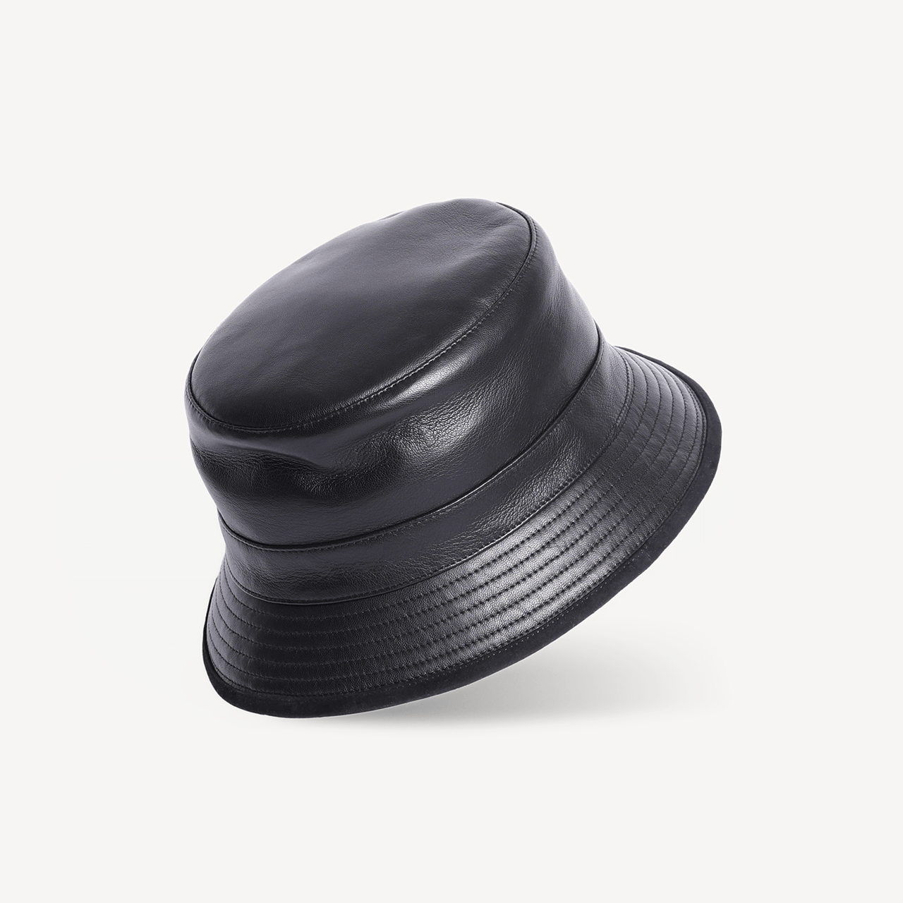 Bucket Hat - Black Leather - Swaine Group Ltd