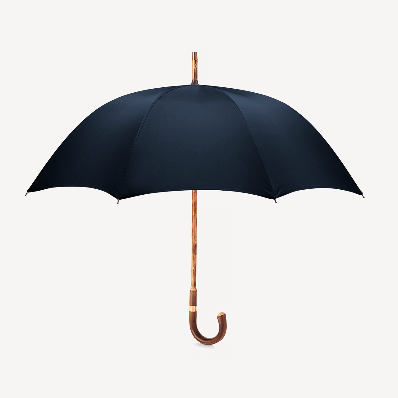 Polished Chestnut Umbrella for Men - Dark Navy - Swaine Group Ltd