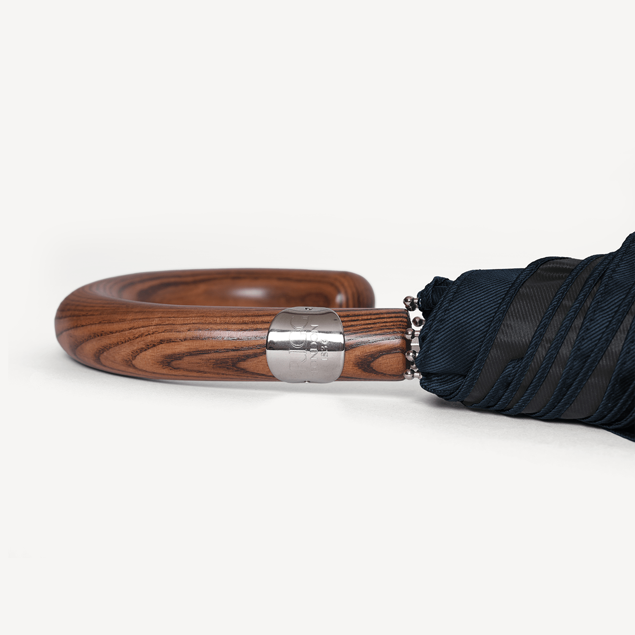 Collapsible Umbrella with Beechwood Handle - Navy - Swaine Group Ltd