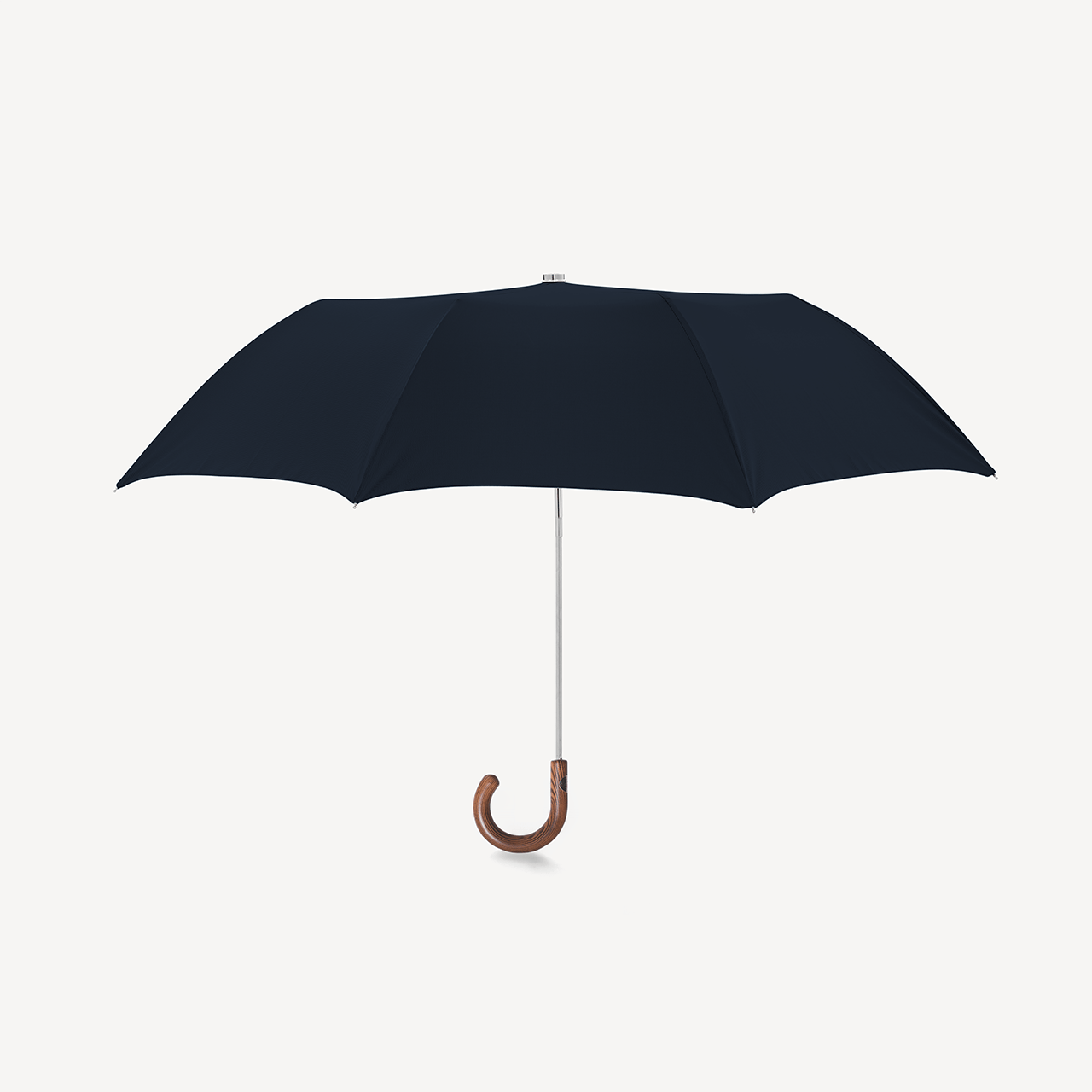 Collapsible Umbrella with Beechwood Handle - Navy - Swaine Group Ltd