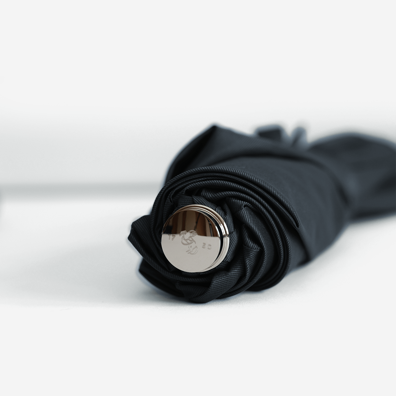 Collapsible Umbrella with Beechwood Handle - Navy - Swaine Group Ltd
