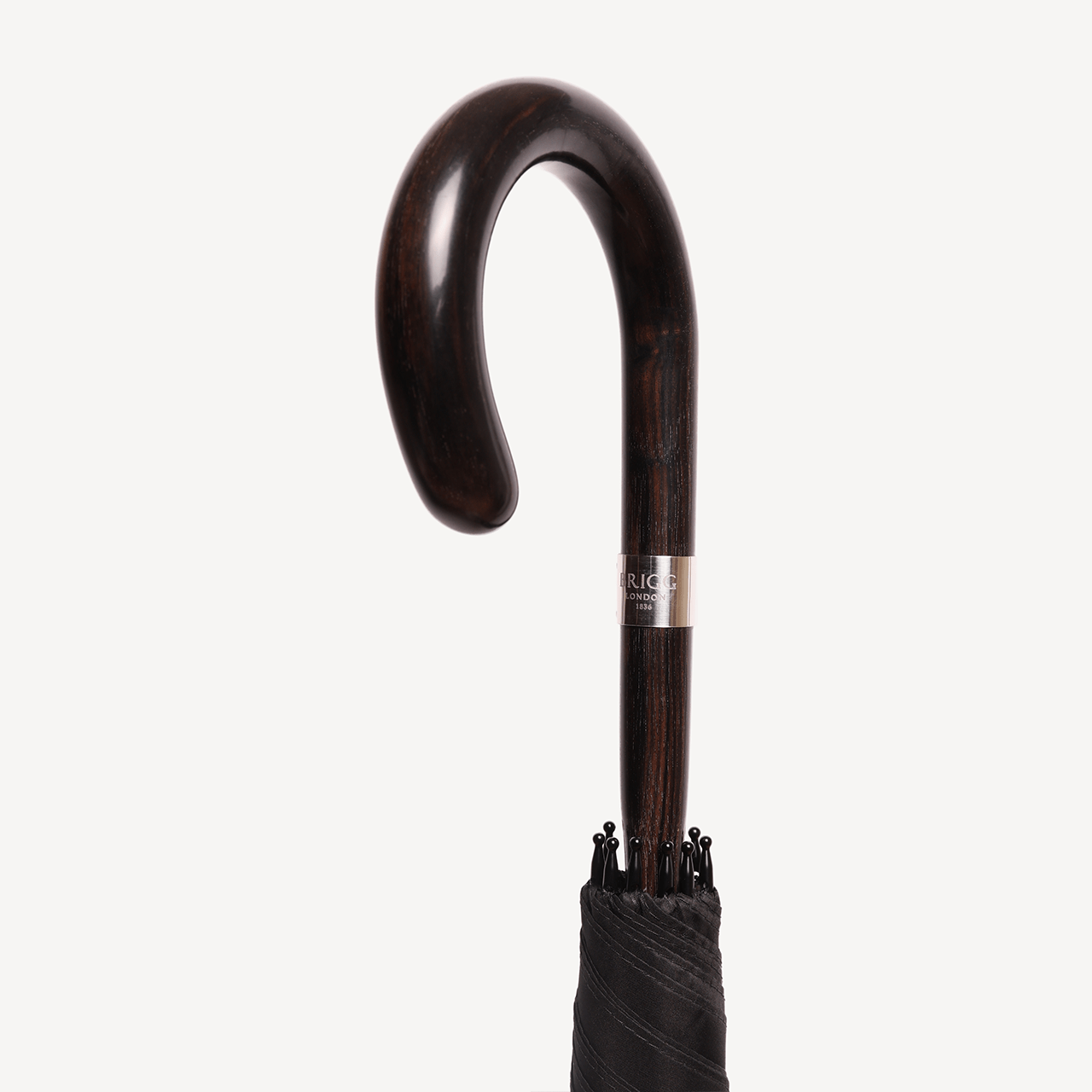 Ebony Crook Handle Umbrella - Black - Swaine Group Ltd