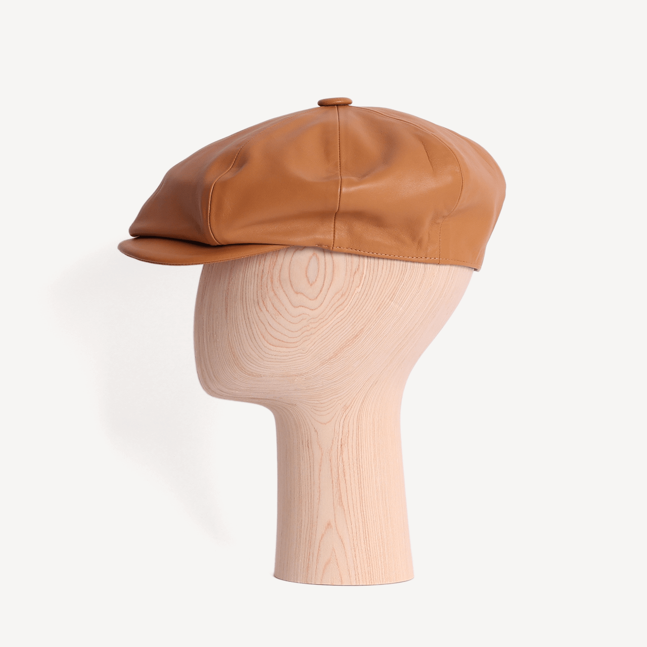 Tan leather baseball cap on sale