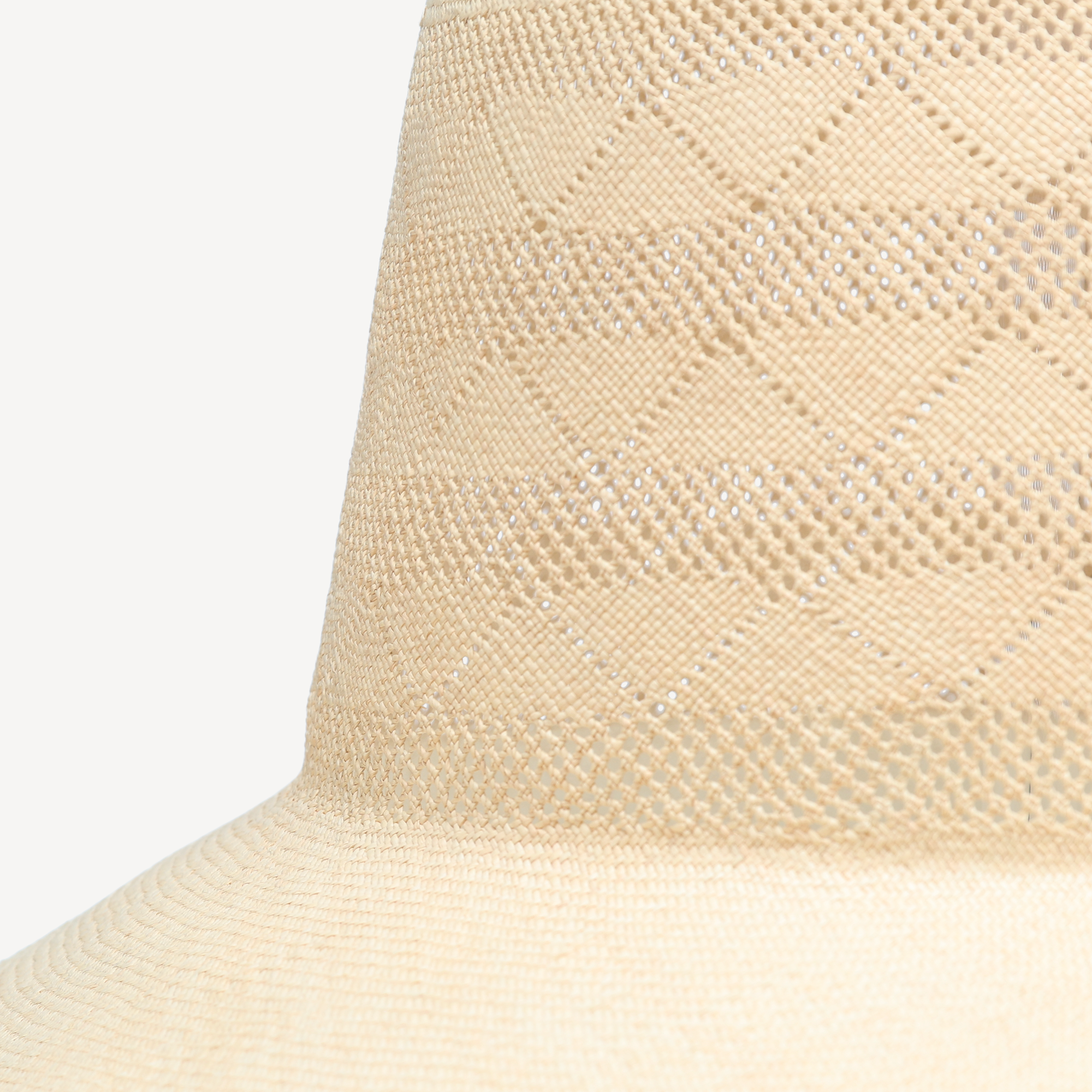 Wide Lace Brim Panama - Natural Straw