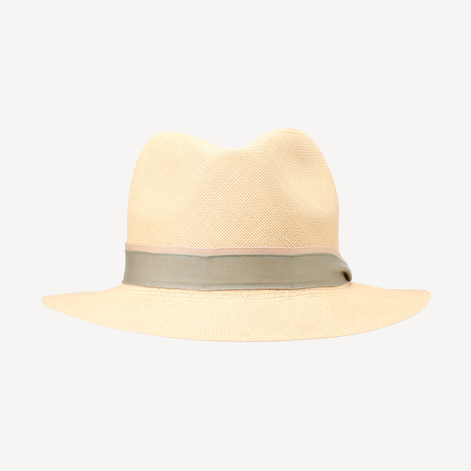 Toquilla Straw Teardrop Panama - Sage/Nude