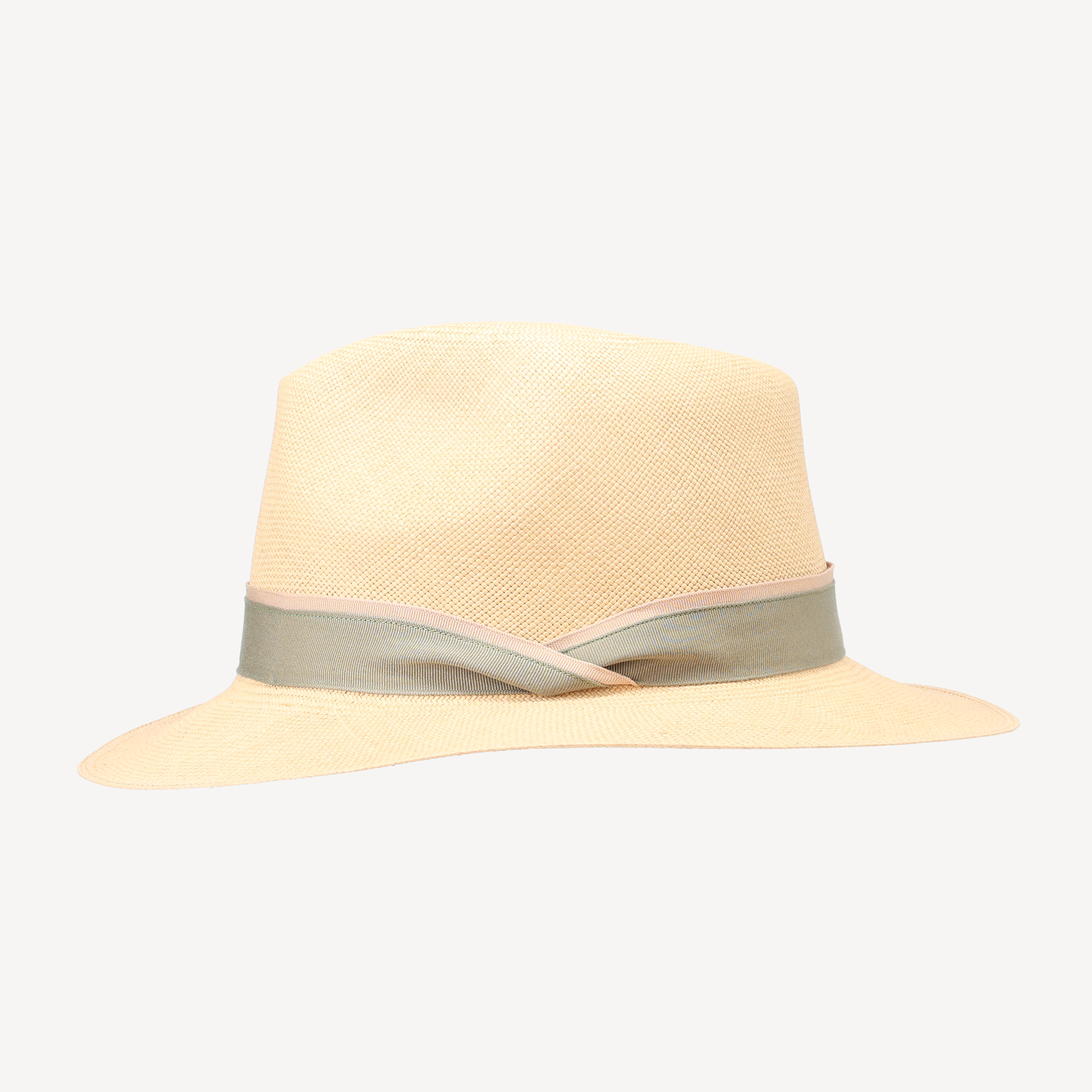 Toquilla Straw Teardrop Panama - Sage/Nude