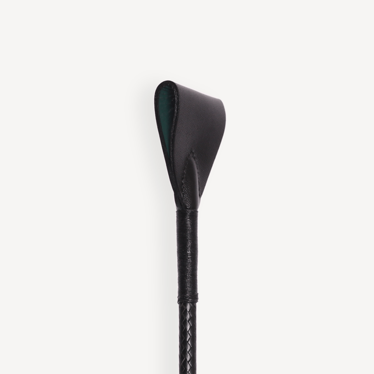 18" Jumping Leather Whip - Black & Jaguar Green - Swaine