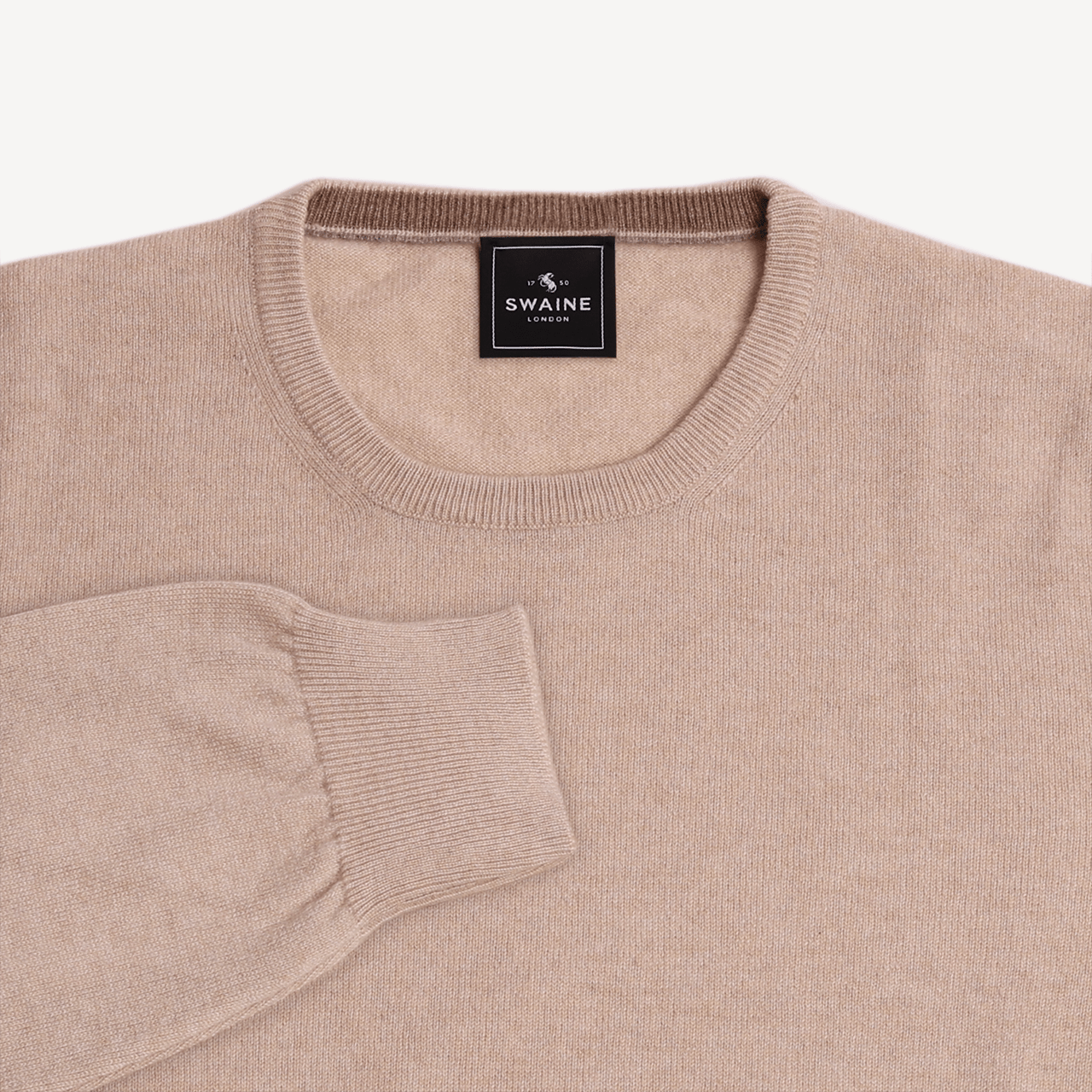 Crew Neck Jumper - Beige - Swaine