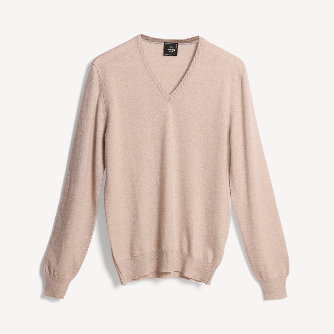 V Neck Jumper - Beige - Swaine