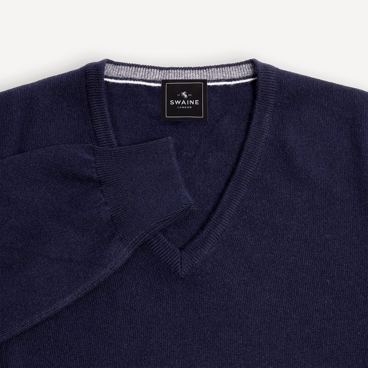 V Neck Jumper - Navy - Swaine