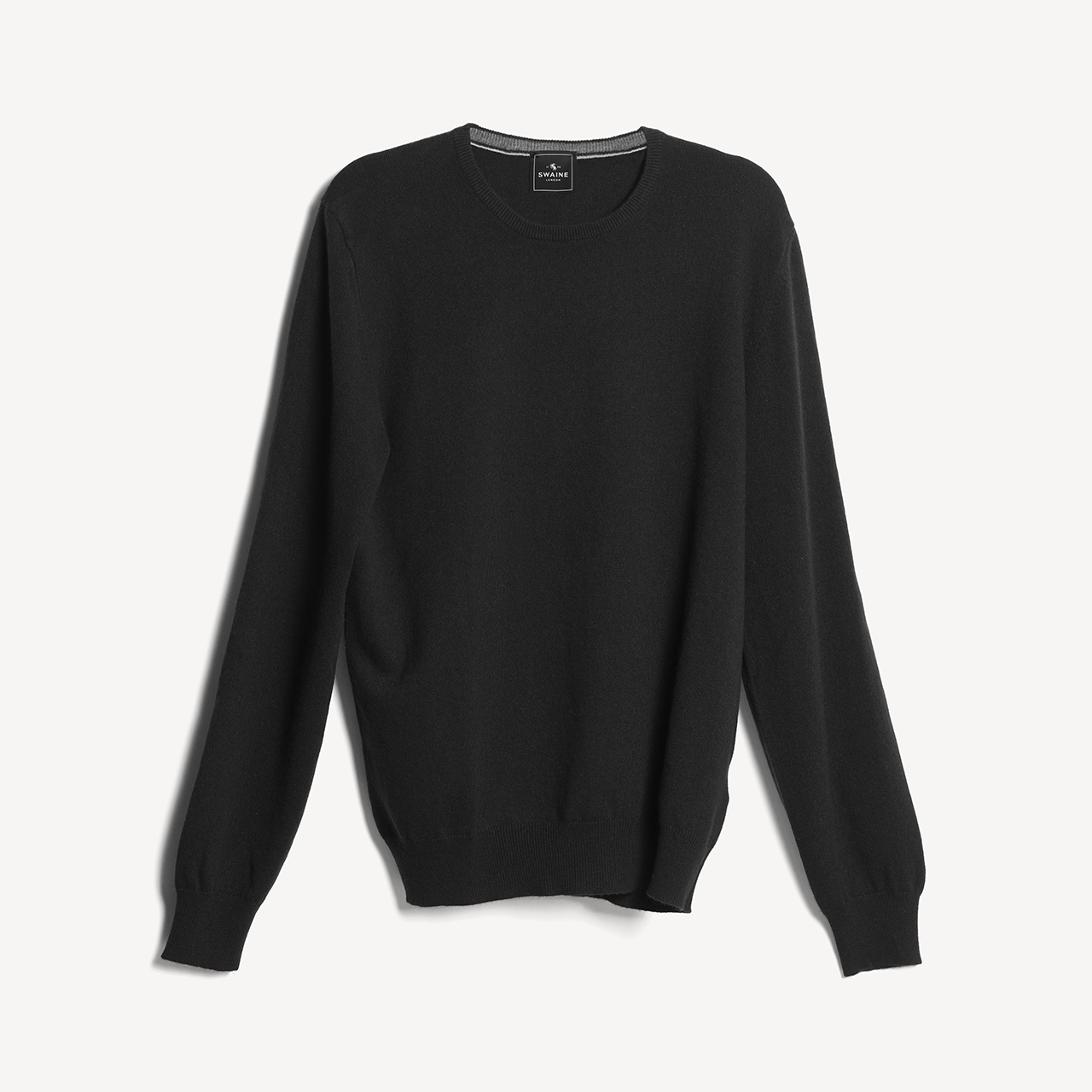 Crew Neck Jumper - Black - Swaine