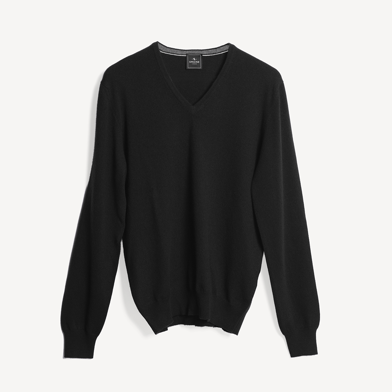 V Neck Jumper - Black - Swaine