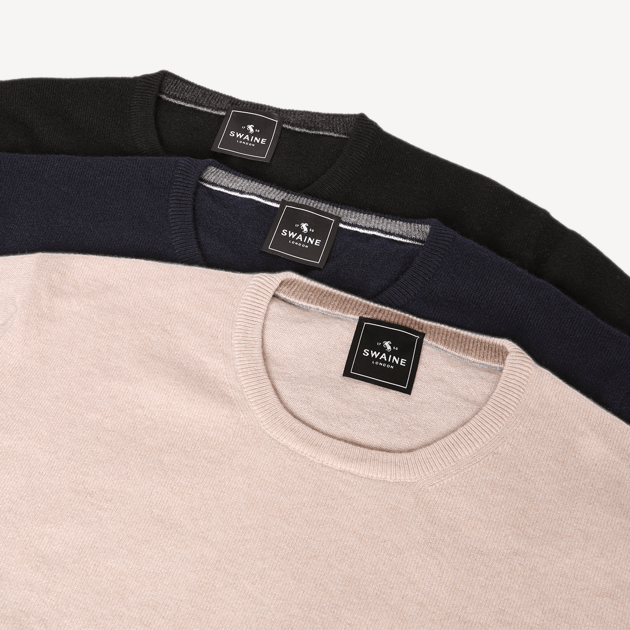 Crew Neck Jumper - Beige - Swaine