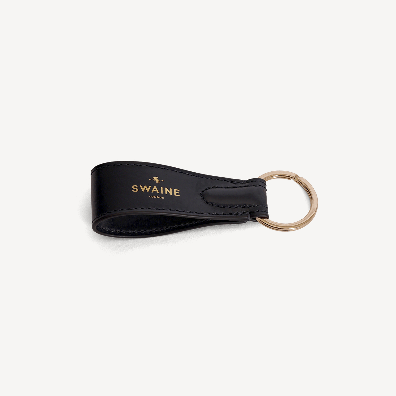 Swaine キーリング - ネイビー、ゴールドエンボス加工 - Swaine Group Ltd