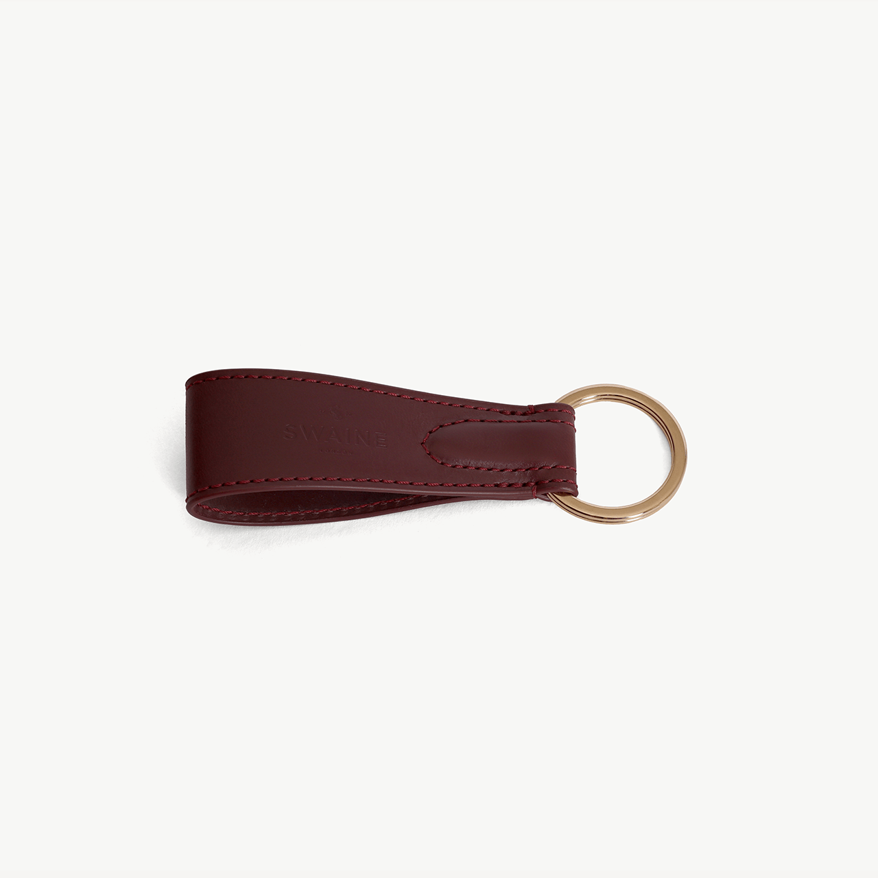 Swaine Keyring - Oxblood with Blind Embossing - Swaine Group Ltd