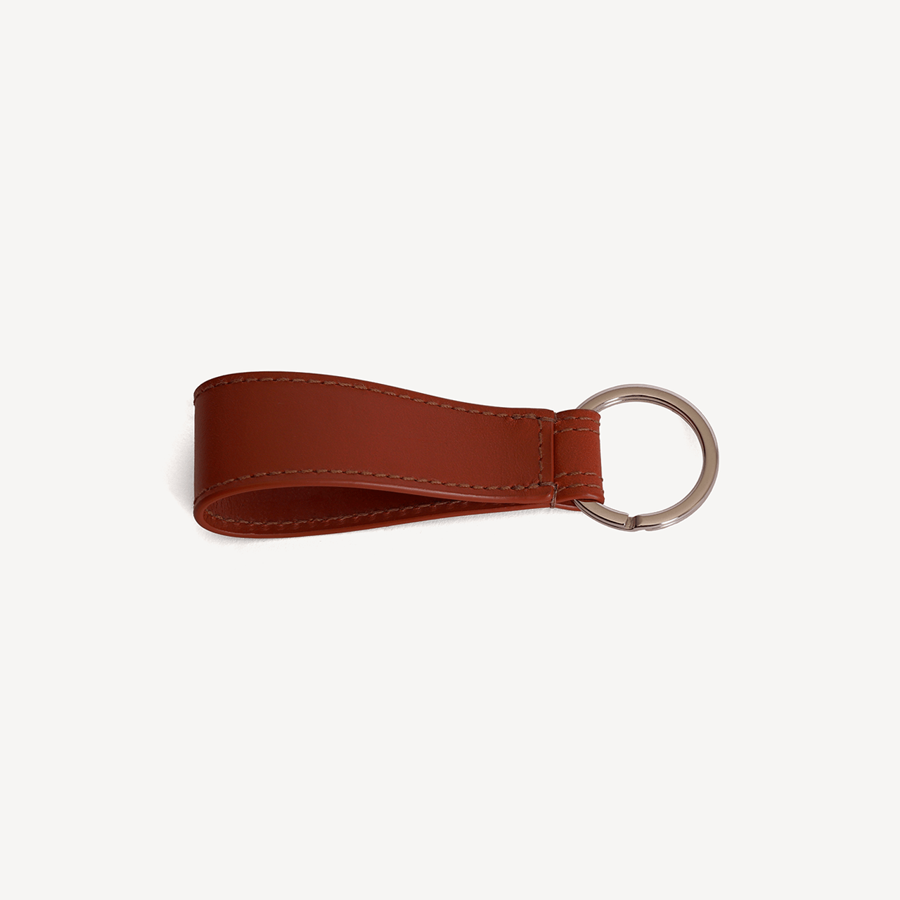 Swaine Keyring - London Tan with Silver Embossing - Swaine