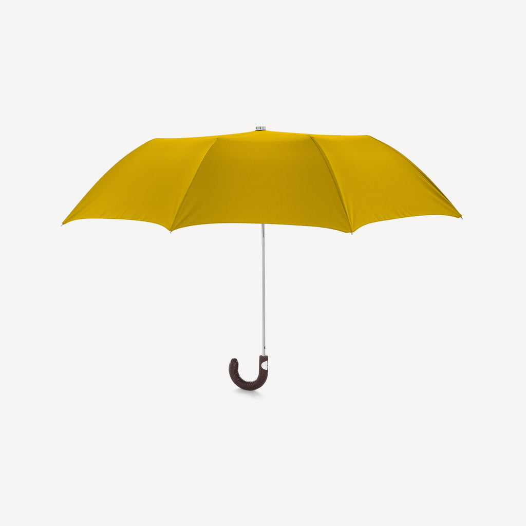 Braided Leather Handle Collapsible Umbrella