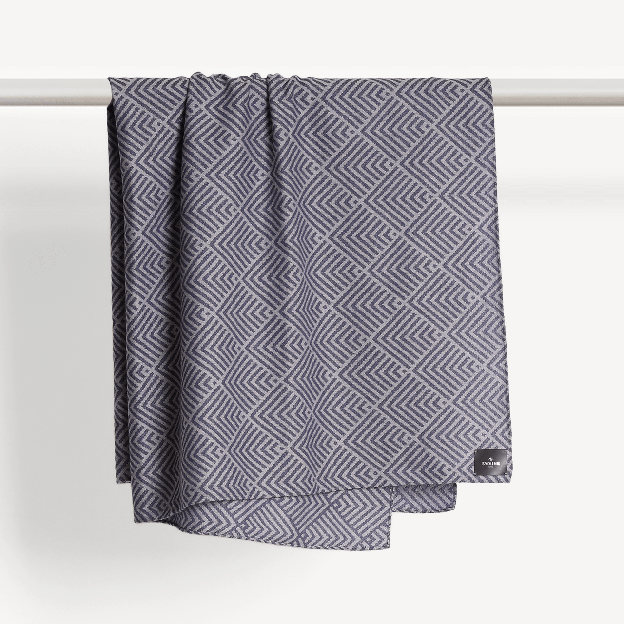 Madison Square Jacquard Scarf - Blue and Grey - Swaine