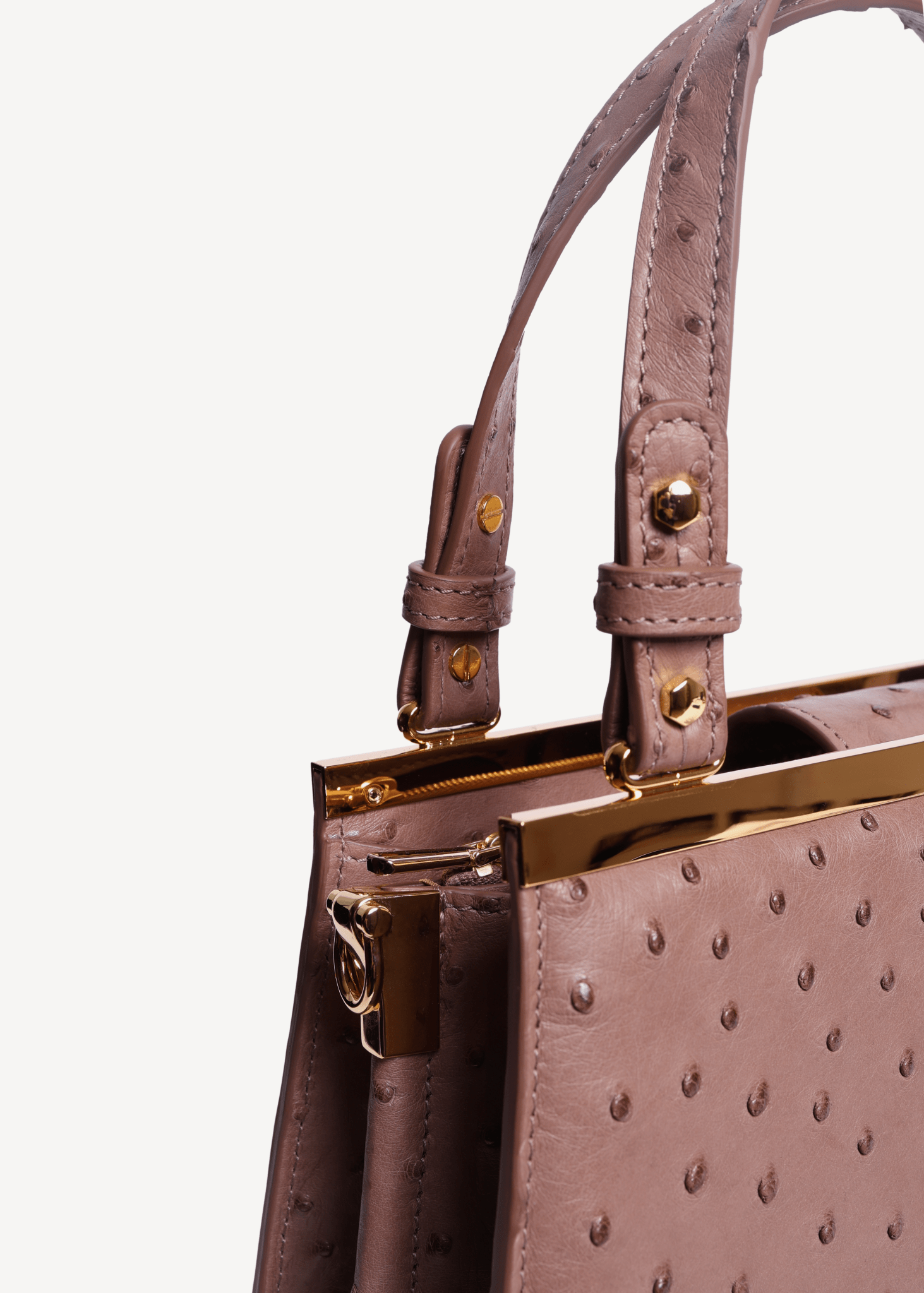 Limited Edition Margot In Ostrich Leather - Taupe - Swaine Group Ltd